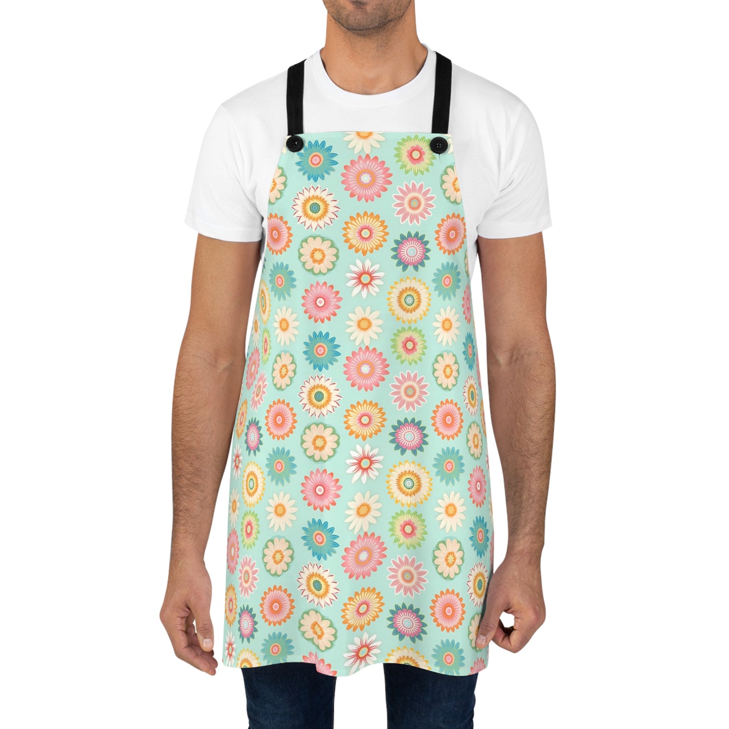 Retro Flower Design - Kitchen Chef Apron