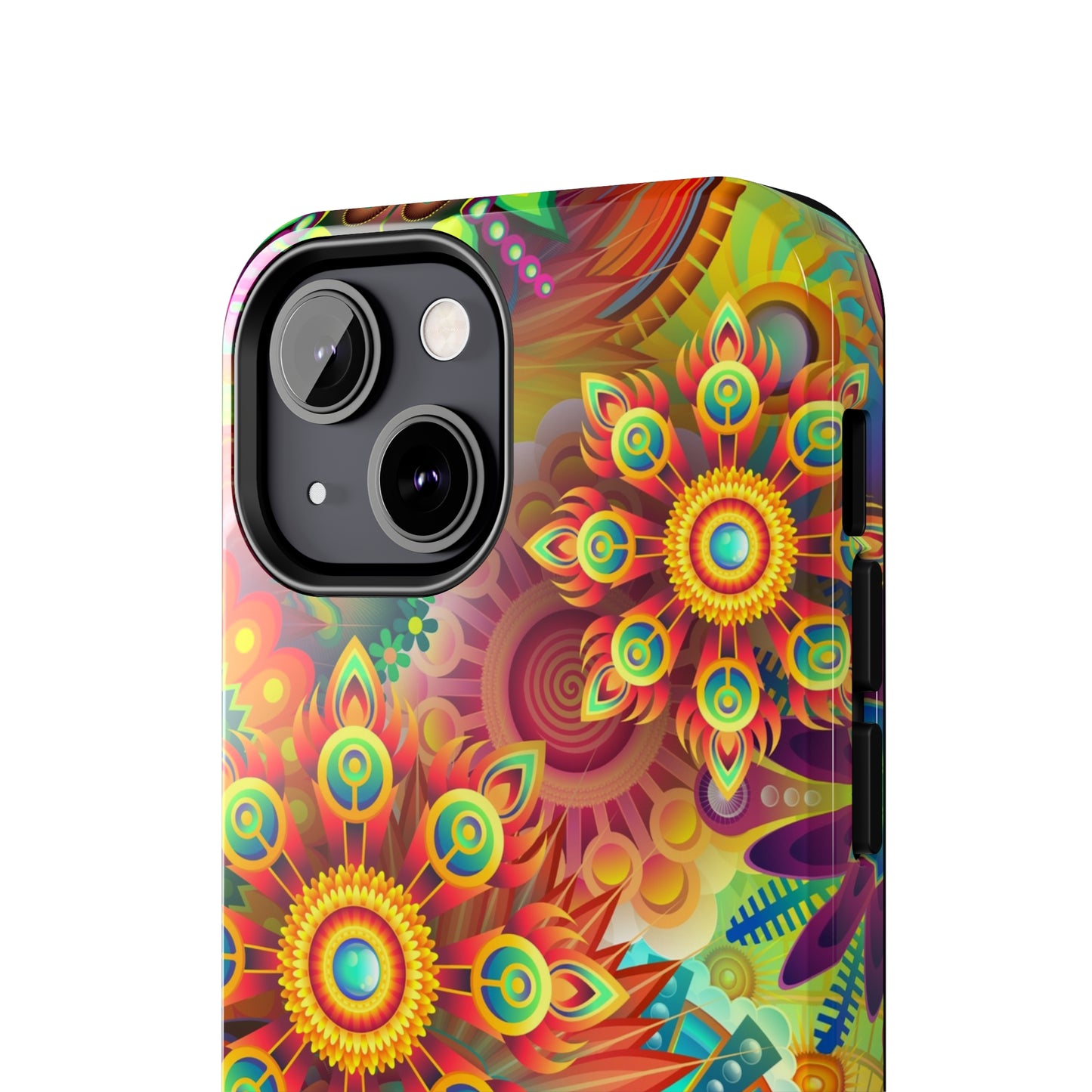 Rainbow Flower Power Design Iphone Tough Phone Case