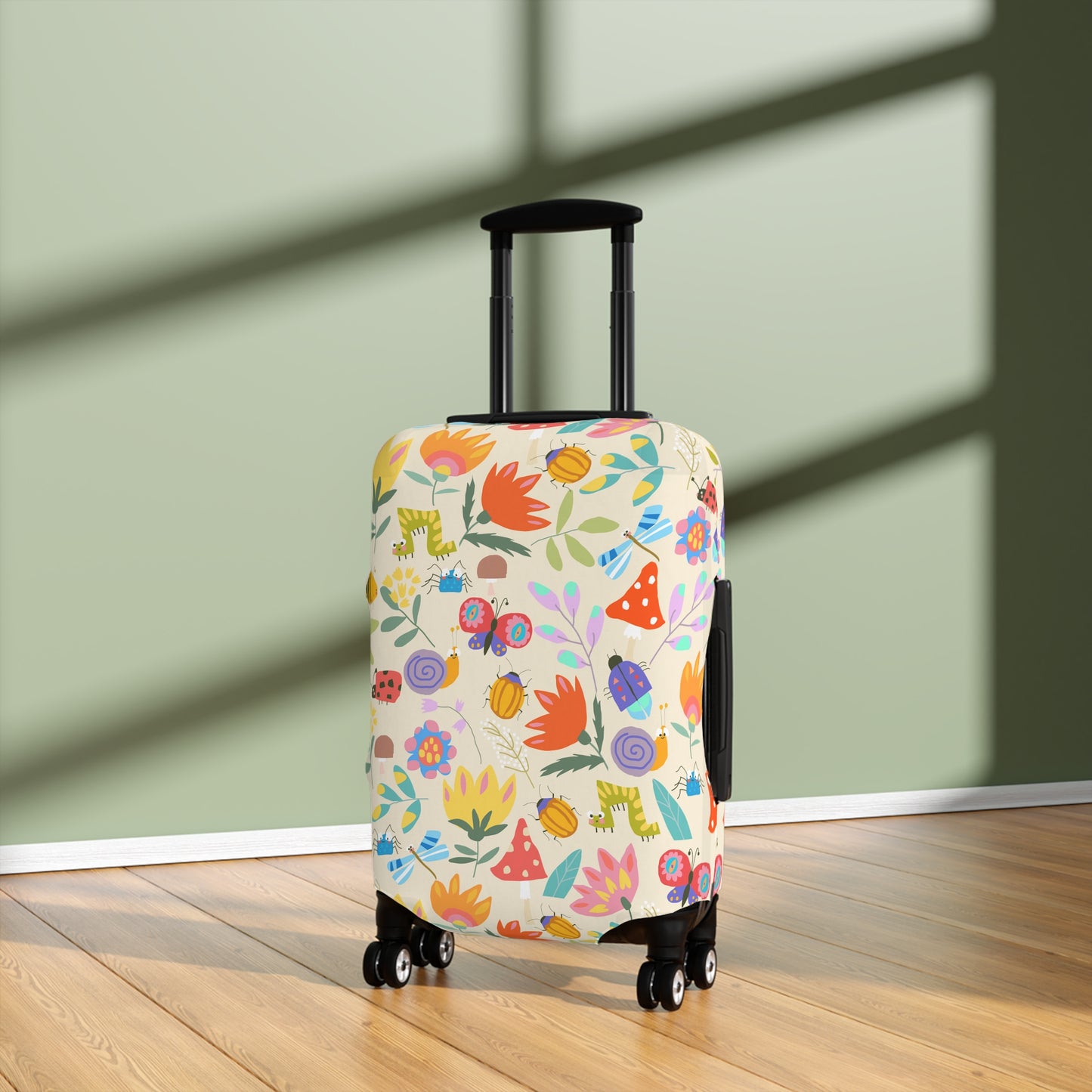 Kids Cartoon, Lady Bugs, Butterflies and Flowers  - Luggage Protector and Cover 3 Sizes