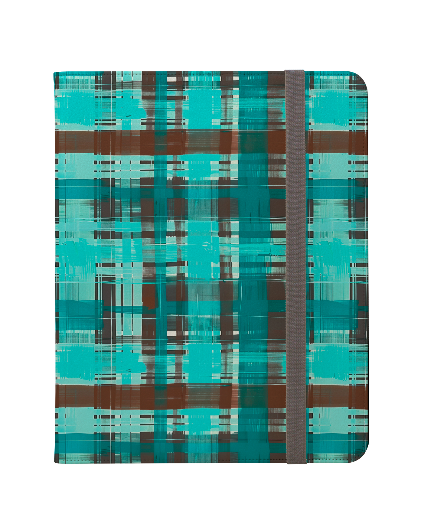 Bold Abstract Watercolor Plaid in Shades of Green and Brown Protective iPad Pro 11 & Pro 12.9 Protective Case and Pencil Holder