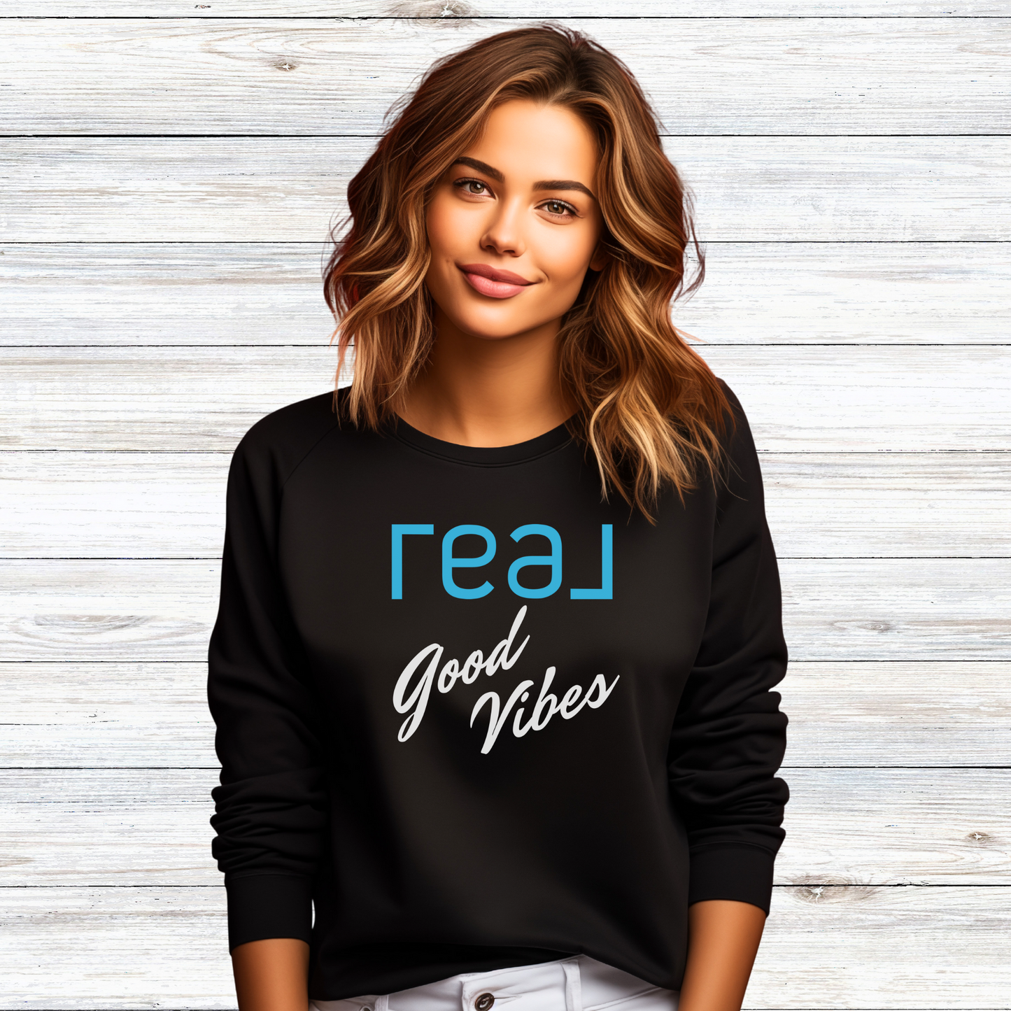 REAL Good Vibes - Crewneck Sweatshirt Unisex  S-5XL