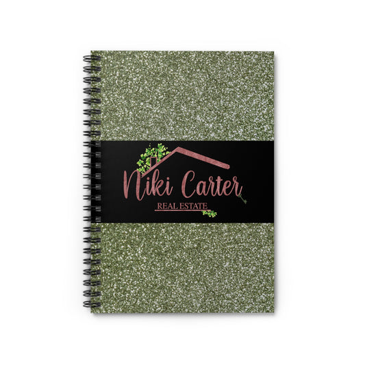 Niki Carter Logo in Blush Sparkle  - Spiral Notebook Ruled Line 6"x8"