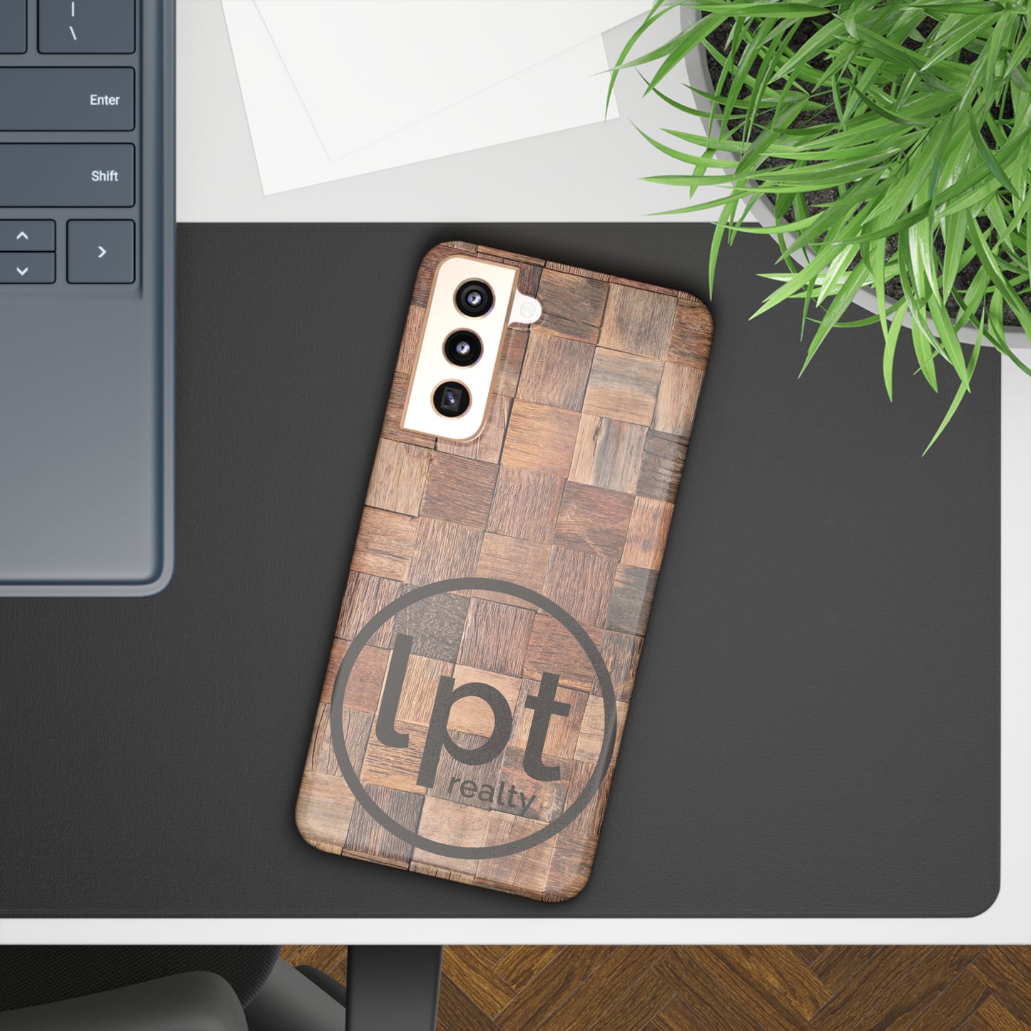 LPT Realty Logo -  Organic Elegance Natural Woven Wood Design Design Samsung Slim Cases