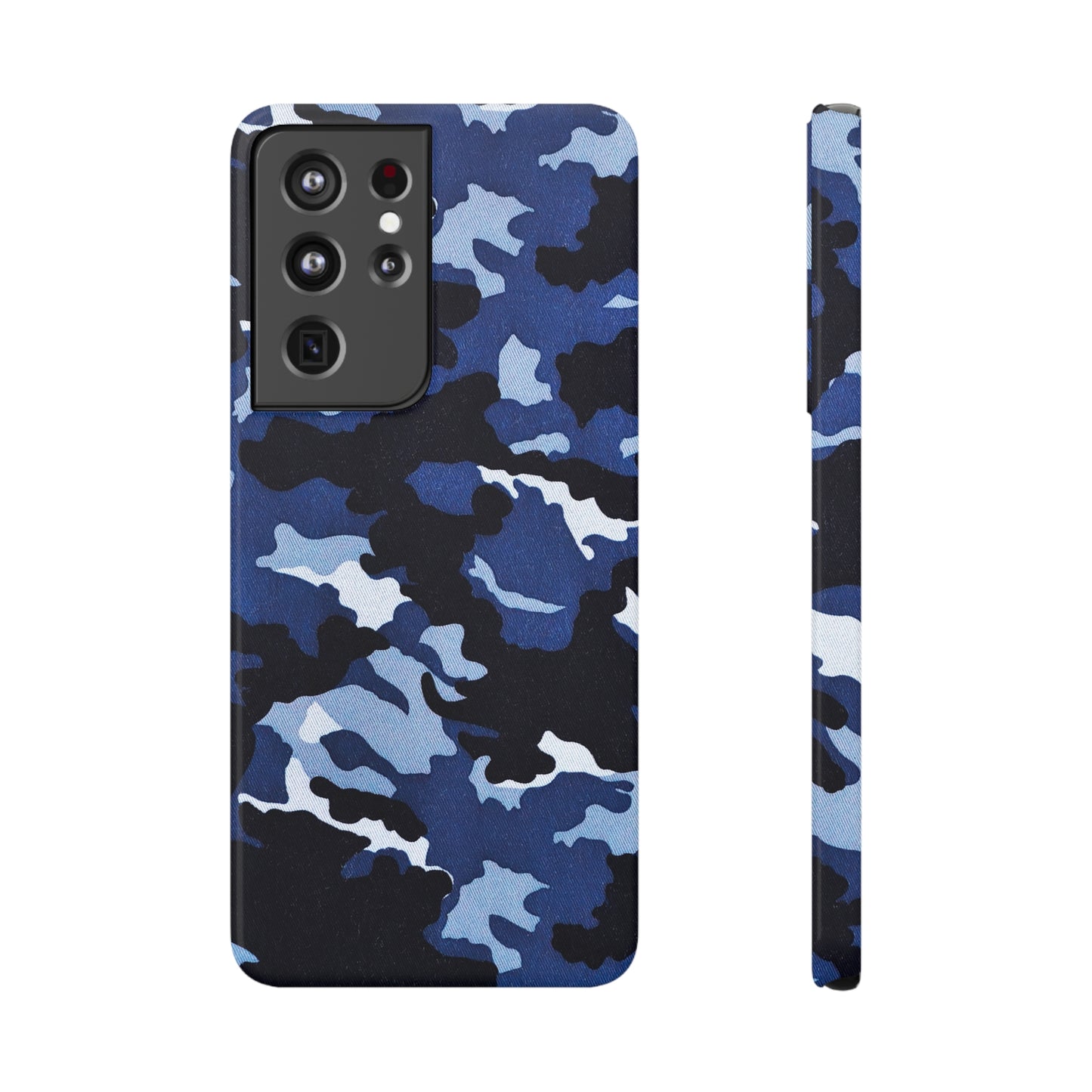 Deep Sea Concealment: Navy Blue Camouflage Samsung Slim Cases