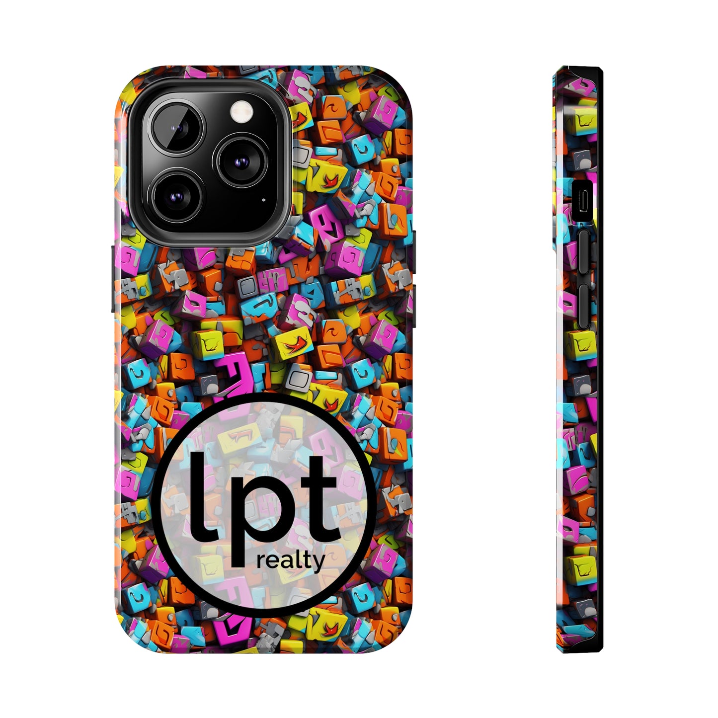 LPT Realty Logo -  3D Abstract Colorful Block Design Iphone Tough Phone Case