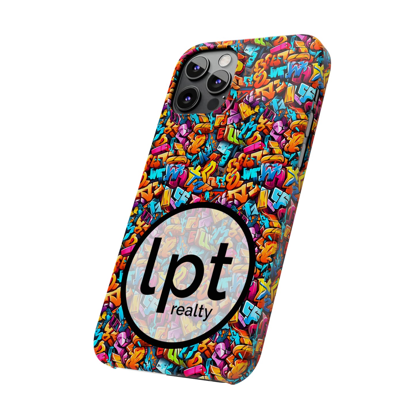 LPT Realty Logo -  3D Street Art Graffiti Design Iphone 15-12 Slim Phone Case