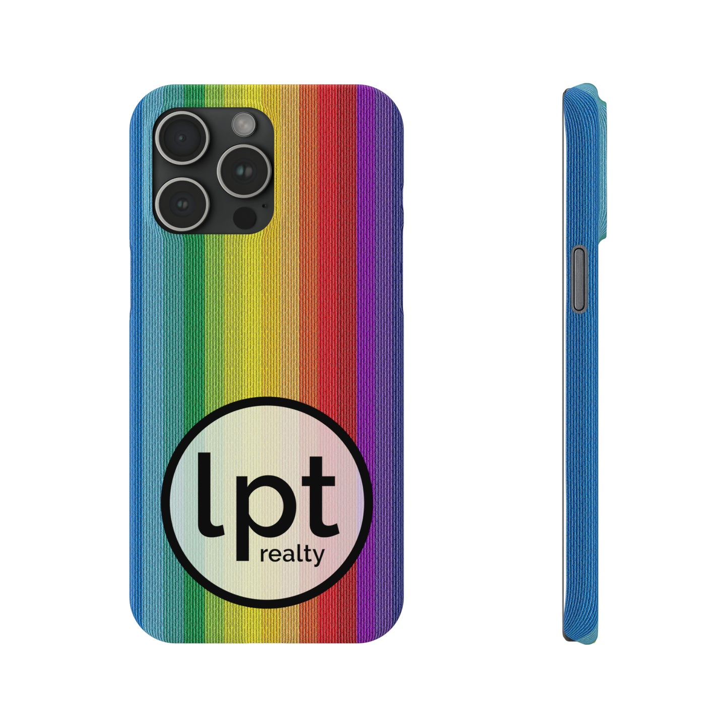 LPT Realty Logo -  Rainbow Stripe Design Iphone 15-12 Slim Phone Case