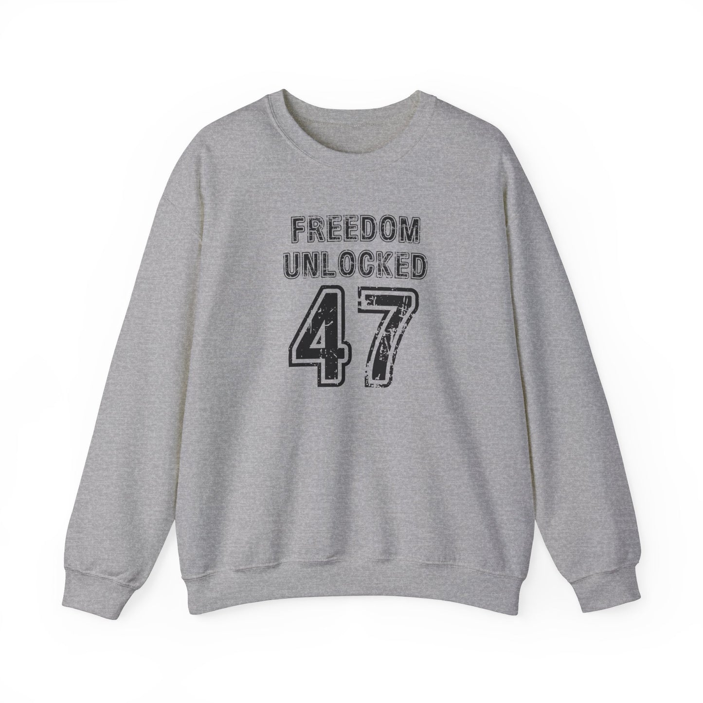 Freedom Unlock 47 in Black Crewneck Sweatshirt Unisex S-5XL