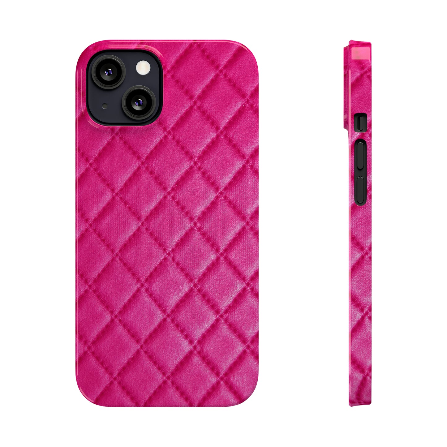 Pink Quilted Design Iphone 15-12 Slim Phone Case