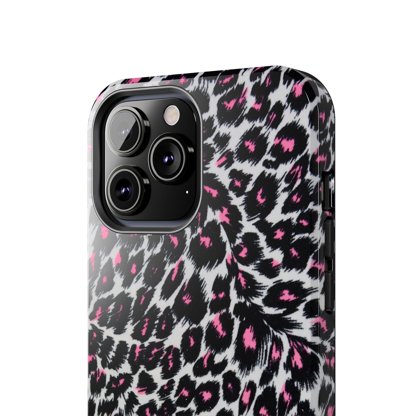 Fierce Femininity Pink and Black Leopard Print Iphone Tough Phone Case