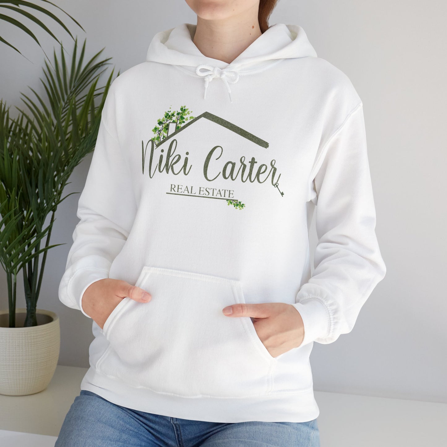 Niki Carter Olive Sparkle Logo, LPT on Back  - Hooded Sweatshirt S-5XL