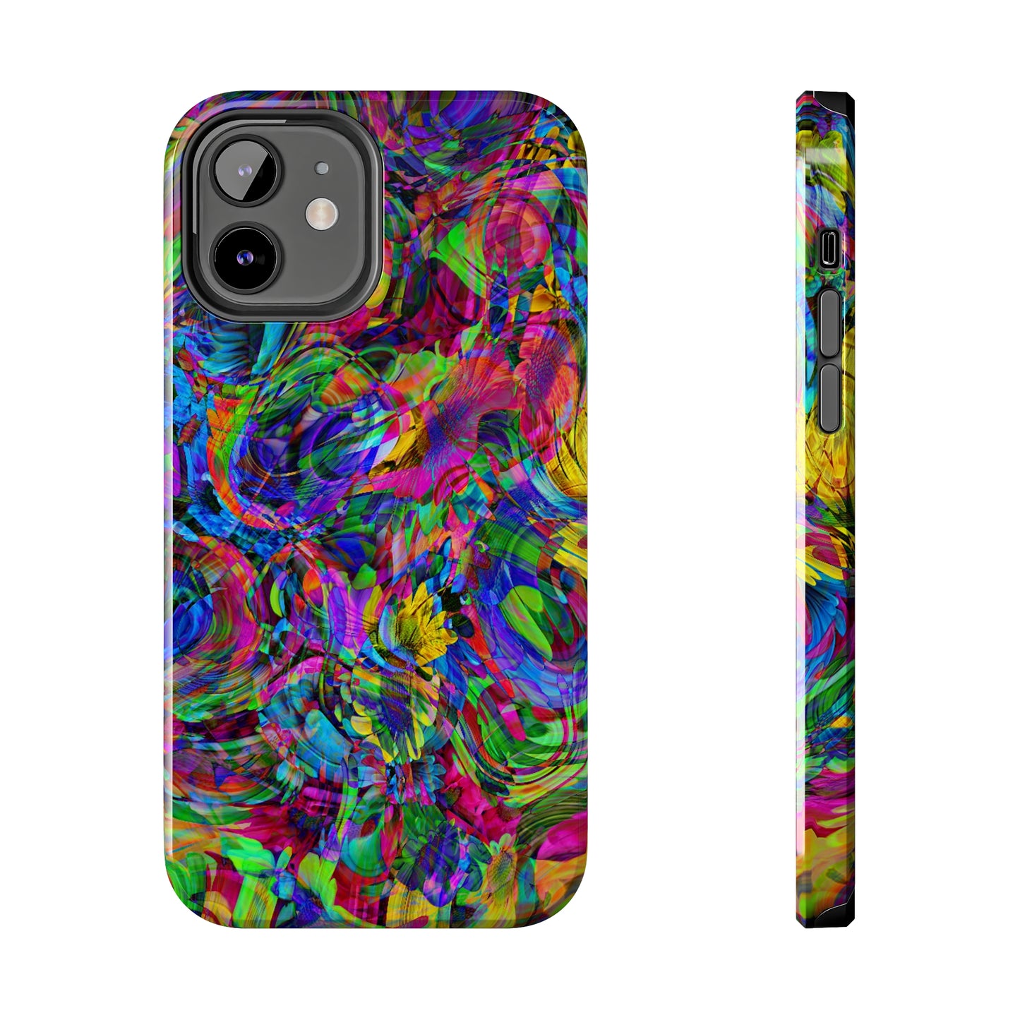 Rainbow Swirls Design Iphone Tough Phone Case