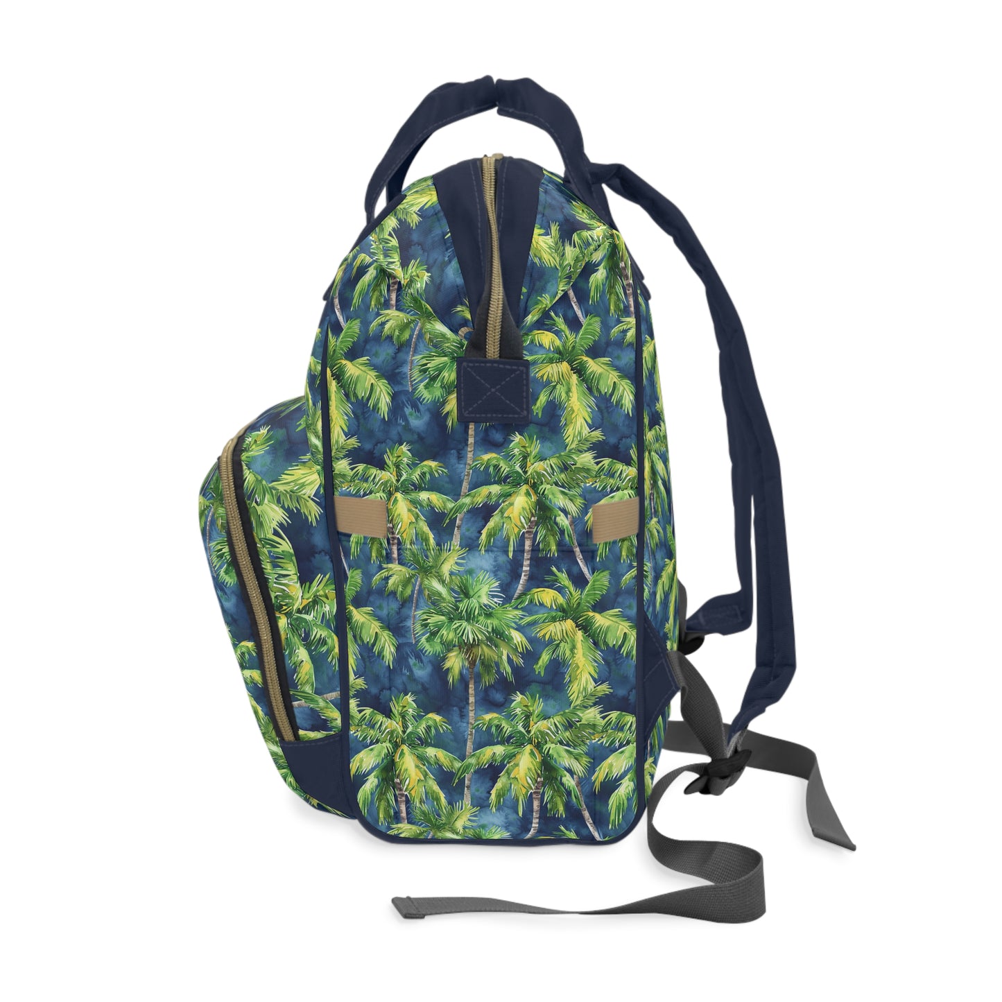 Midnight Palms: Silhouetted Palm Trees Against a Nighttime Sky Multifunctional Diaper Backpack