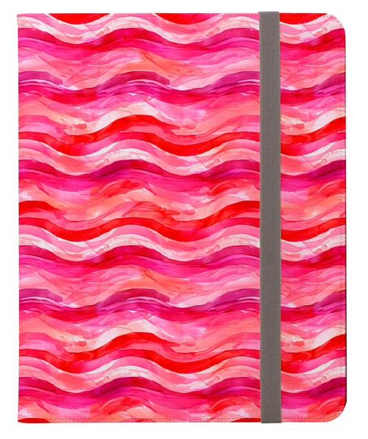 Vivid Whispering Wave of Crimson and Pink Protective iPad Pro 11 & Pro 12.9 Protective Case and Pencil Holder