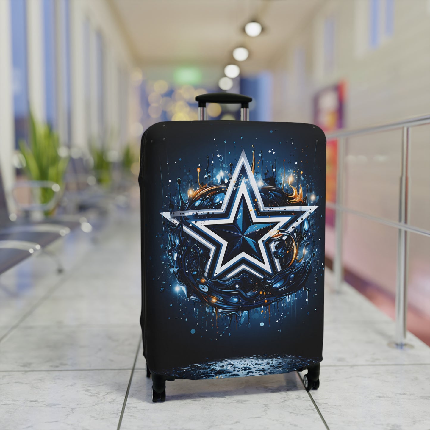 Dallas Cowboys Themed Design with Large Star  - Luggage Protector and Cover 3 Sizes