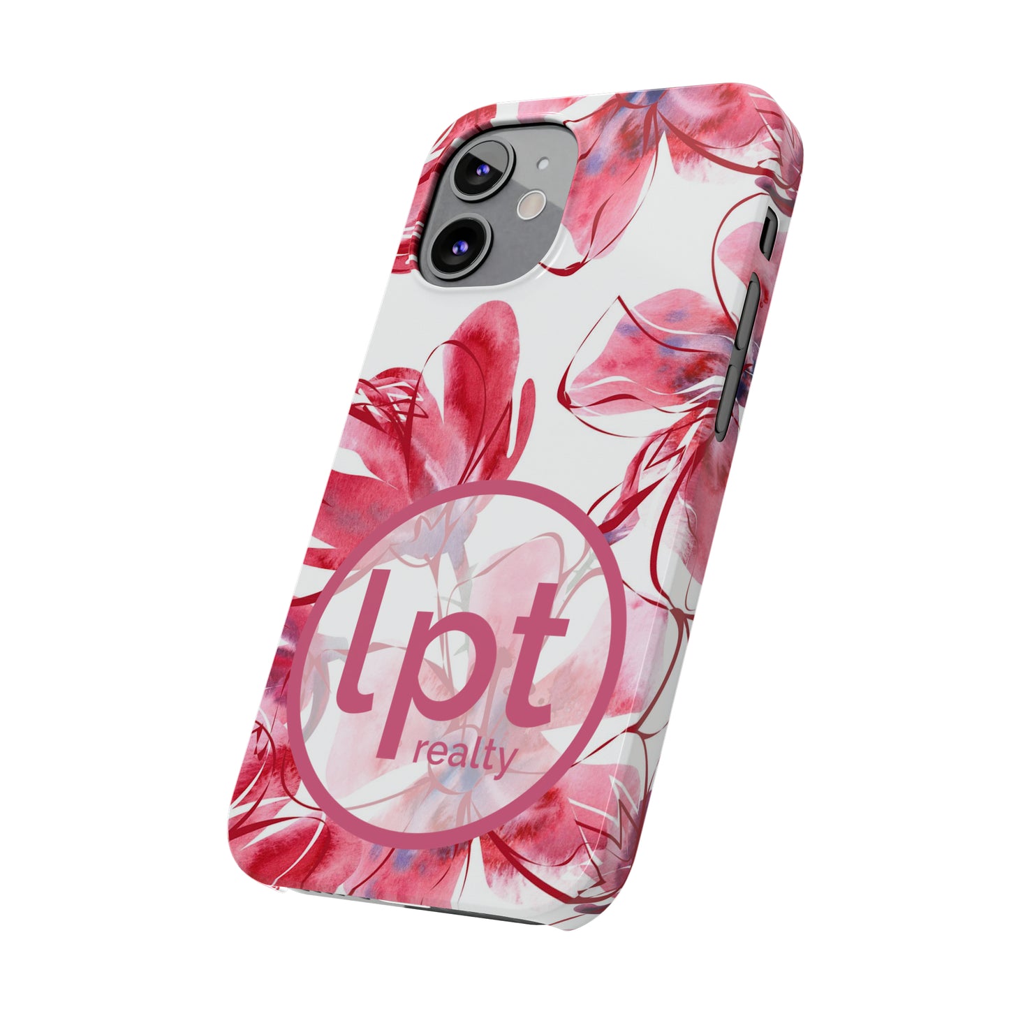 LPT Realty Logo -  Large Pink Flower Iphone 15-12 Slim Phone Case