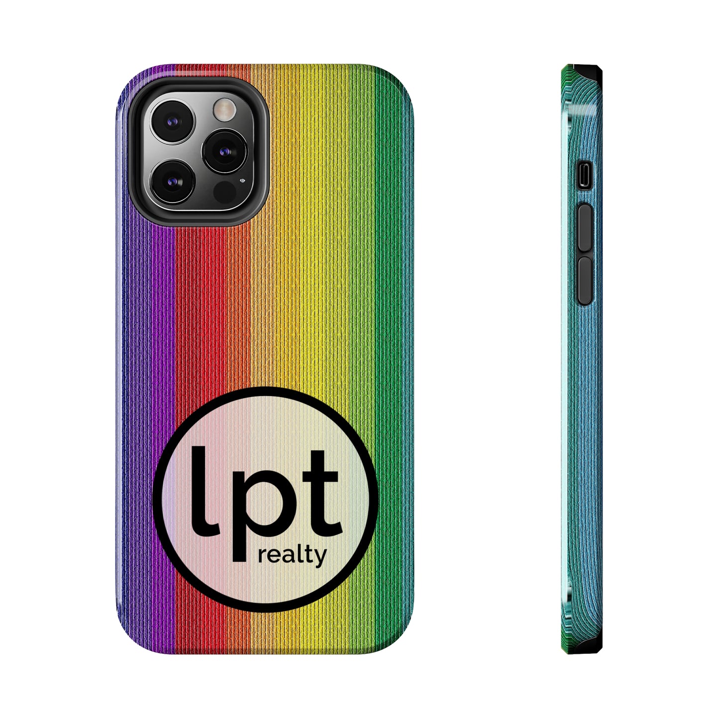 LPT Realty Logo -  Rainbow Stripe Design Iphone Tough Phone Case