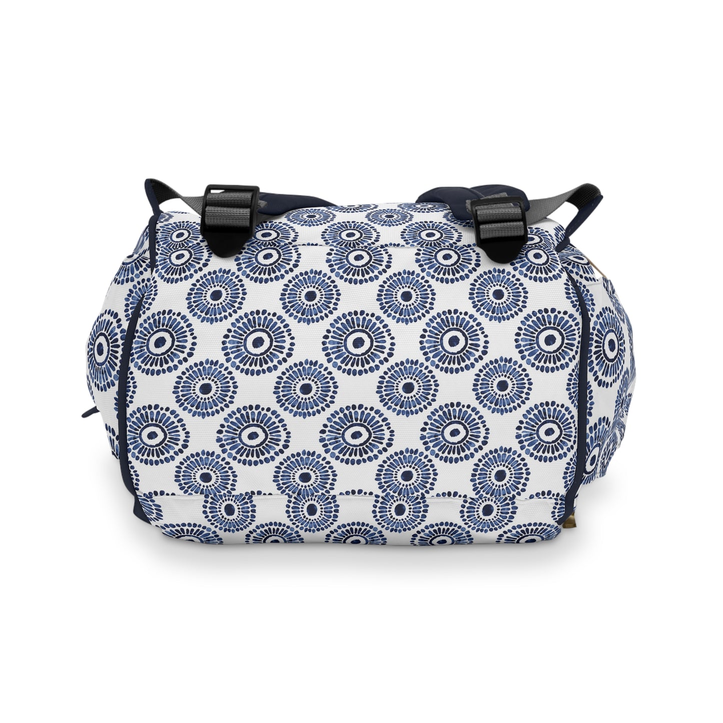 Indigo Sunburst Simple Folk-Inspired Dot Pattern Design Multifunctional Diaper Backpack