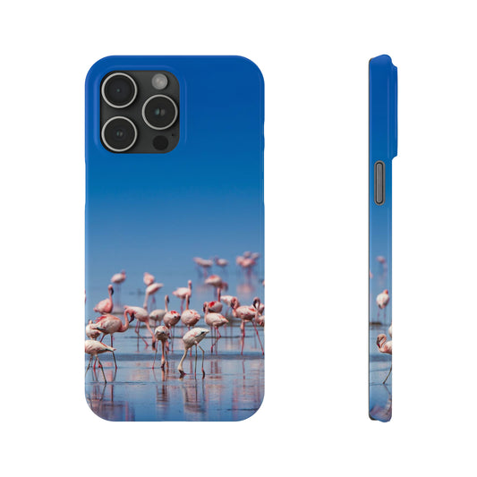 Flamingos on the Beach Iphone 15-12 Slim Phone Case