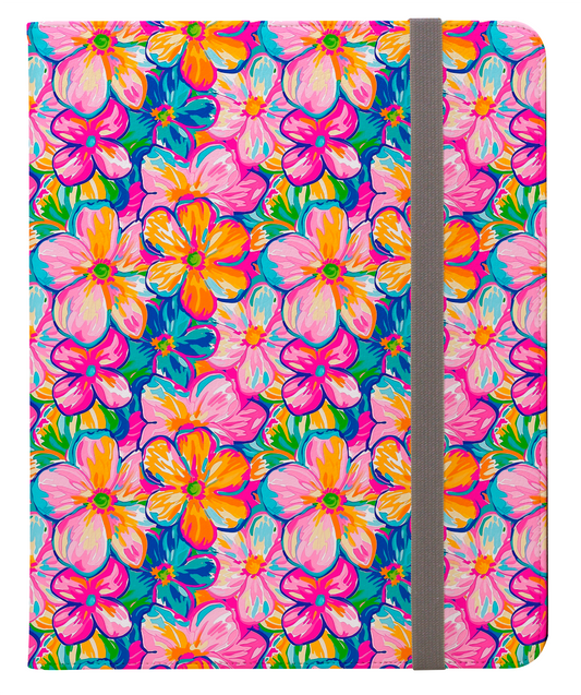 Chromatic Blossoms: Large Watercolor Flowers in Mixed Pinks, Blues, and Oranges Protective iPad Pro 11 & Pro 12.9 Protective Case and Pencil Holder