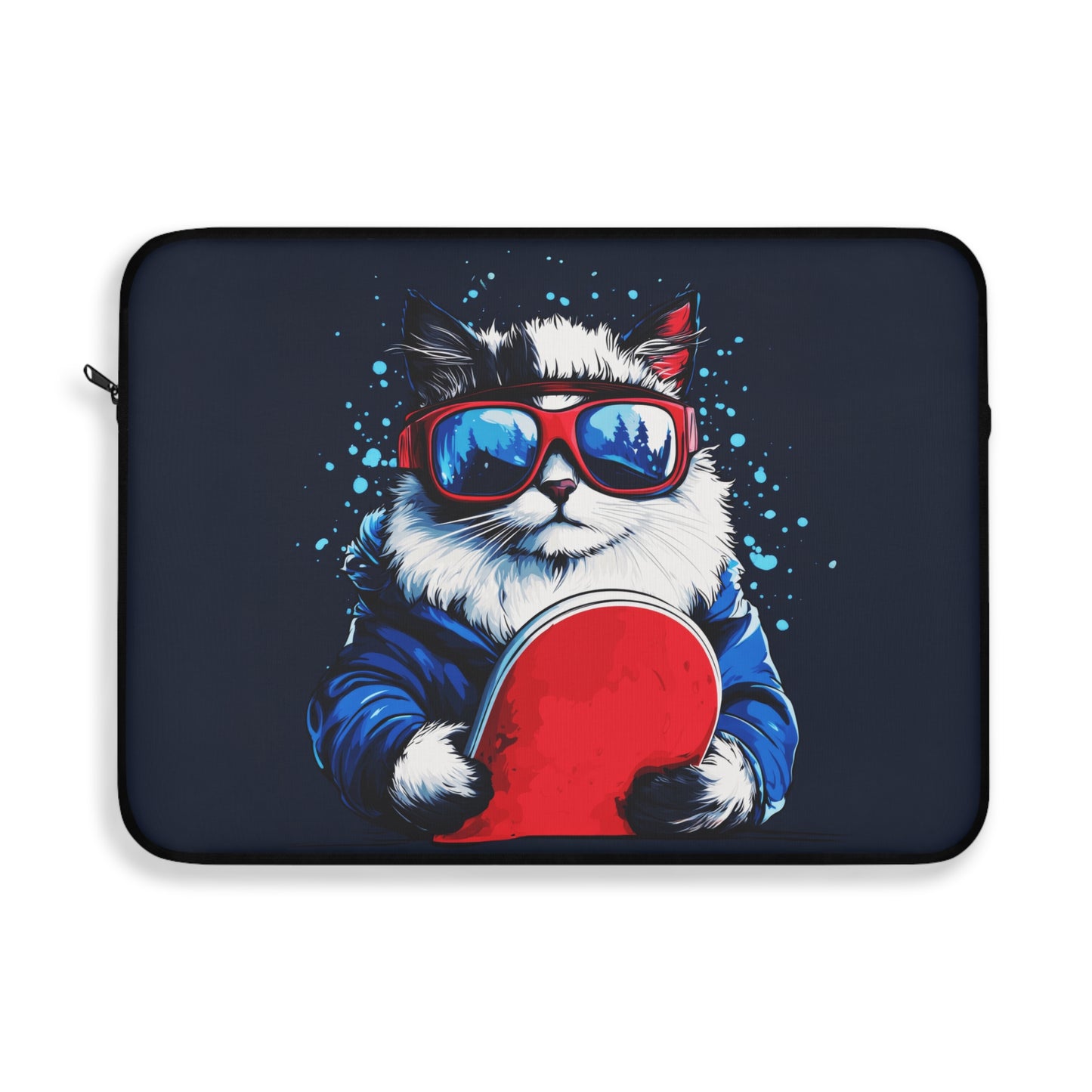 Snowboarding Ragdoll Cat Chill Vibes Only Laptop or Ipad Protective Sleeve 3 Sizes Available