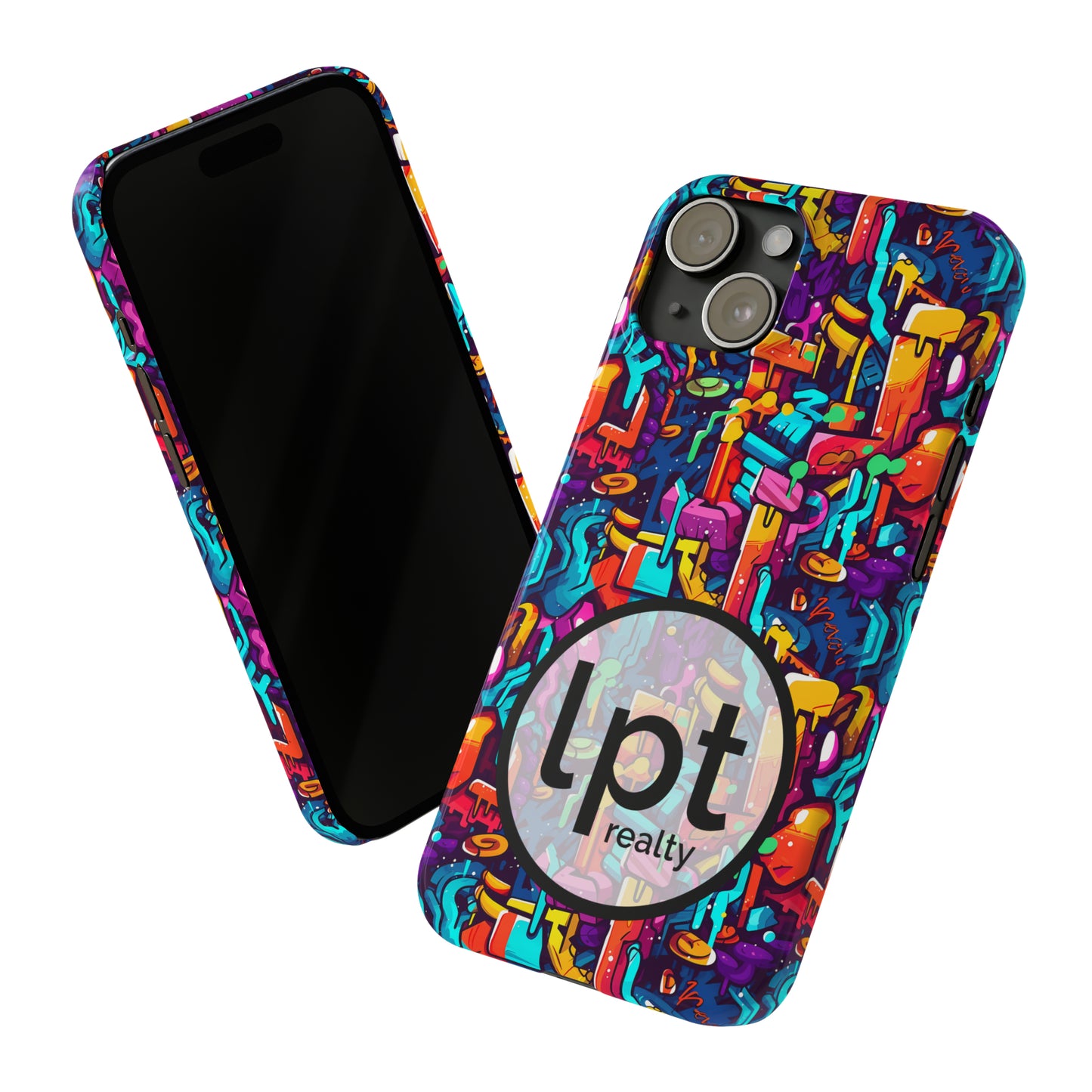 LPT Realty Logo -  3D Abstract Colorful Street Graffiti Art Design Iphone 15-12 Slim Phone Case