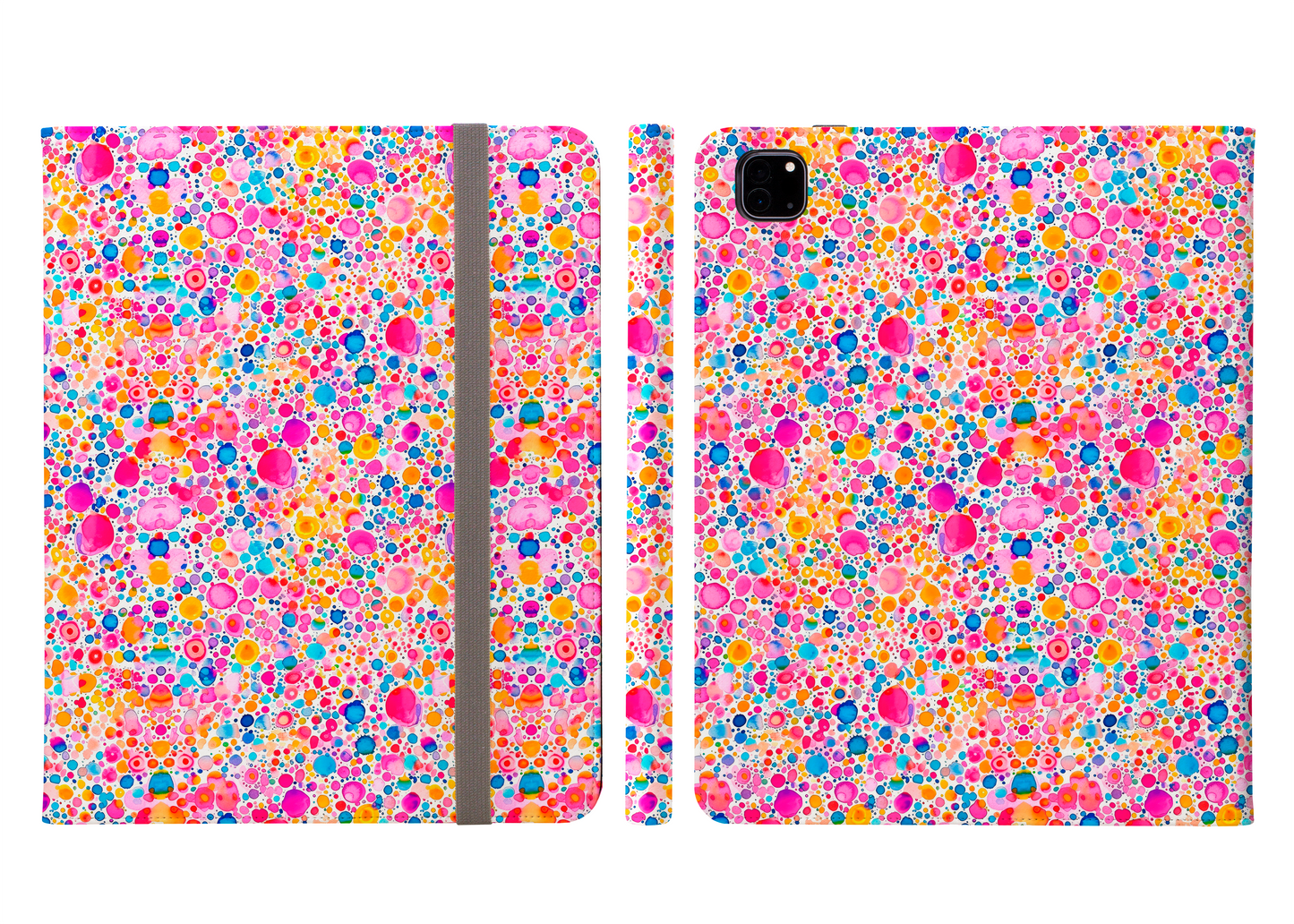 Prismatic Splatter: Rainbow Watercolor Explosion Protective iPad Pro 11 & Pro 12.9 Protective Case and Pencil Holder