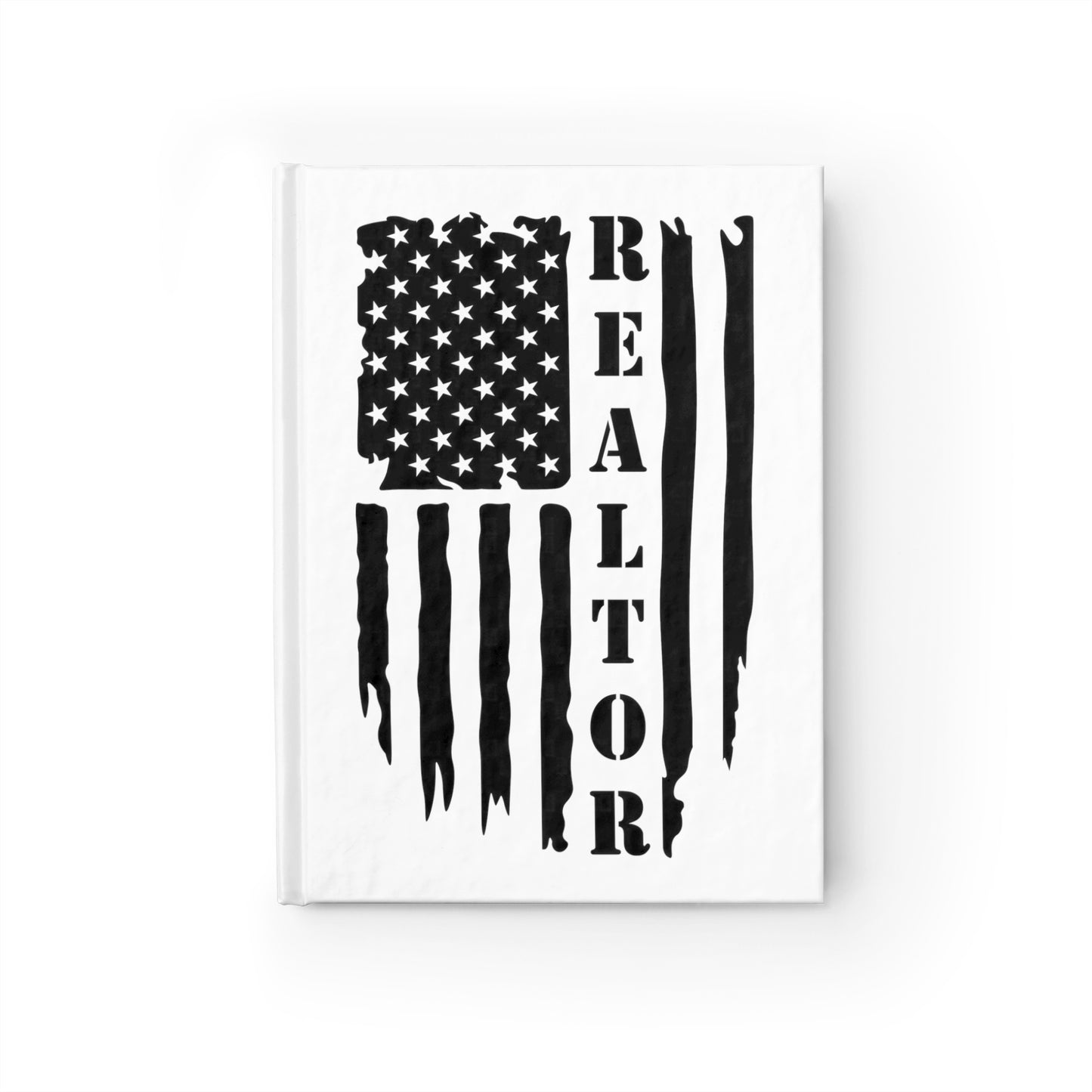 American Flag & Realtor White   - Hardcover Ruled Line Journal 5" x 7"