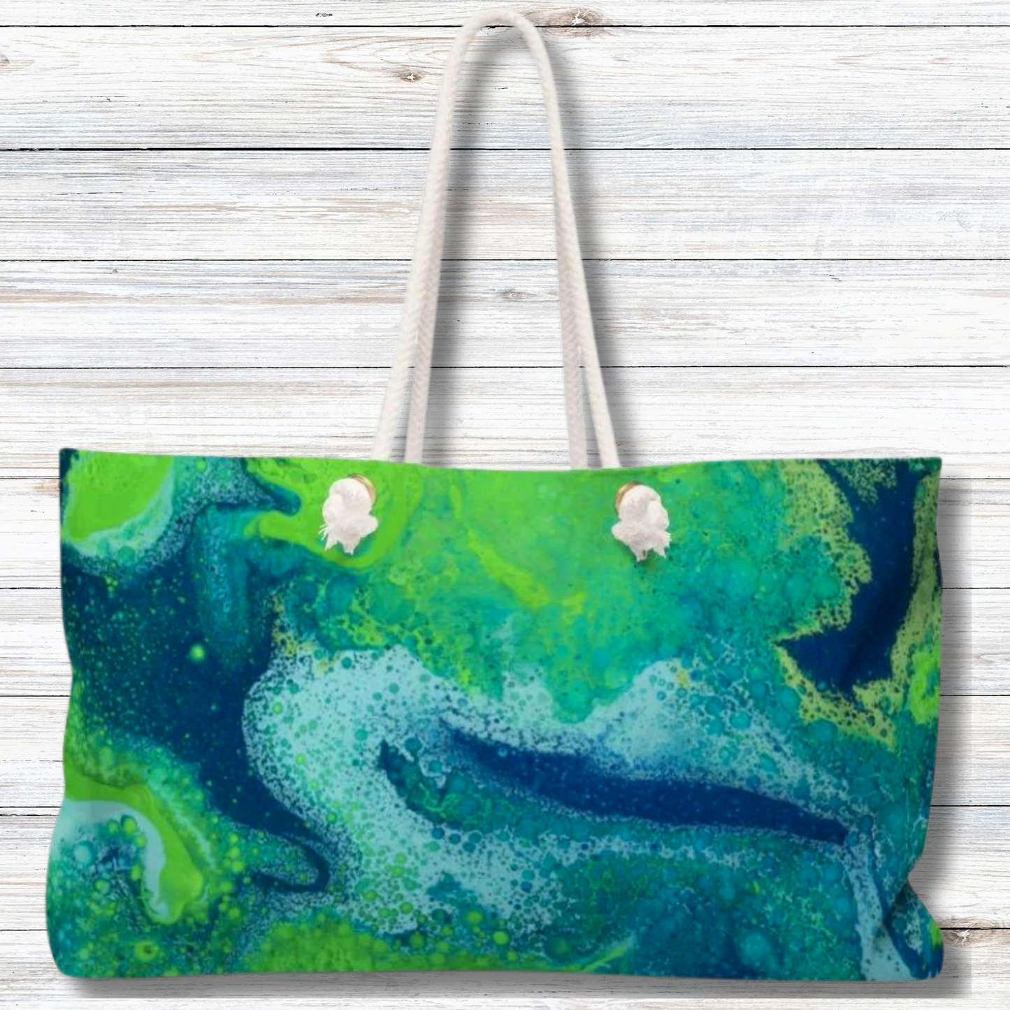 Ocean Splash  - Weekender Oversized Canvas Tote Bag 24" × 13"