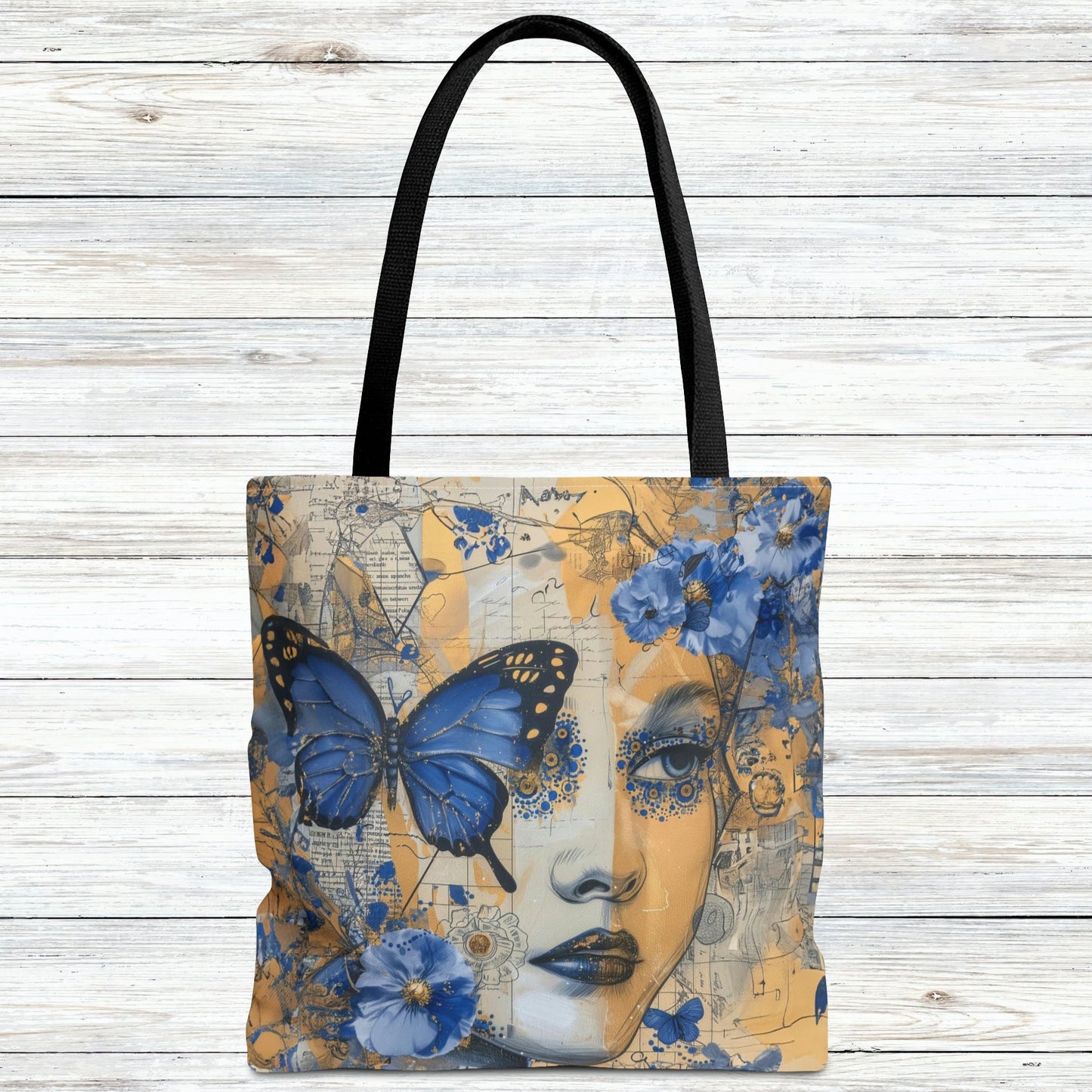 Rustic Urban Butterfly Reflection Canvas Tote Bag - 3 Sizes