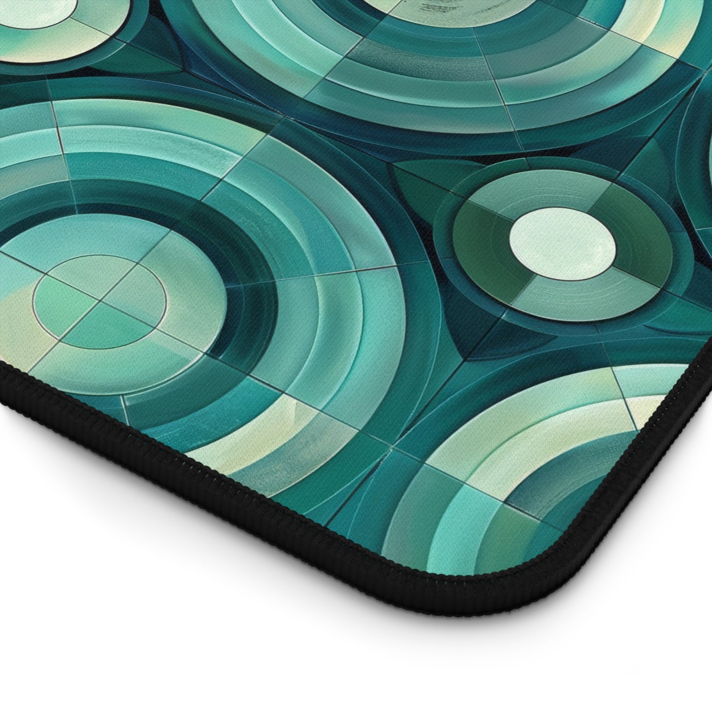 Oceanic Echoes of Layered Circles in Turquoise and Aqua Extended Gaming Mouse Pad  Desk Mat  - 3 Sizes