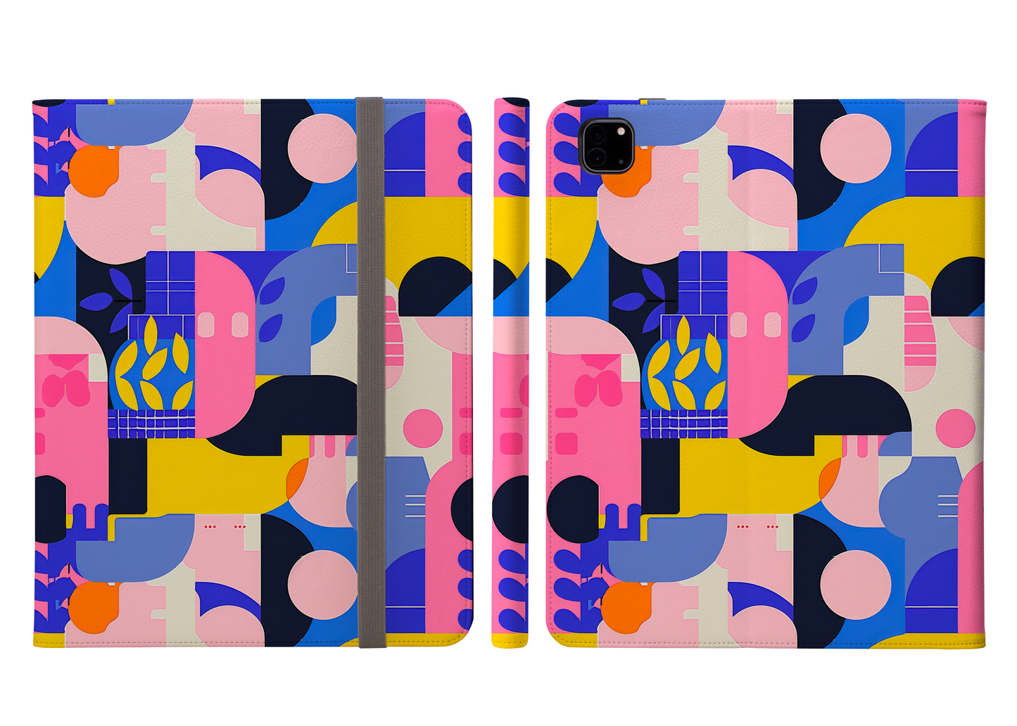 Pop Art in Vibrant Bold Geometric Colors Protective iPad Pro 11 & Pro 12.9 Protective Case and Pencil Holder