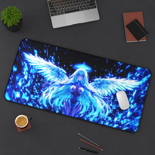 Anime Cyber Angel Mousepad, Anime Warrior Desk Mat, Extra Large Mousepad, Gaming Desk Mat, Desktop Accessory