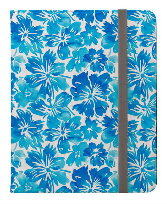 Tranquil Tropics Soft Blue Tropical Flowers Protective iPad Pro 11 & Pro 12.9 Protective Case and Pencil Holder