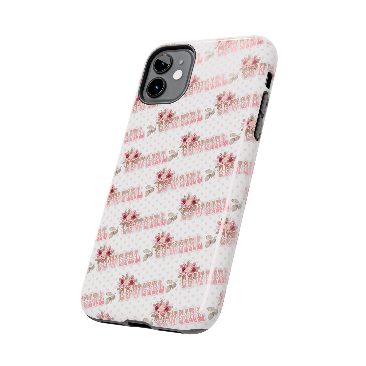 Pink Cowgirl and Flowers Iphone Tough Phone Case