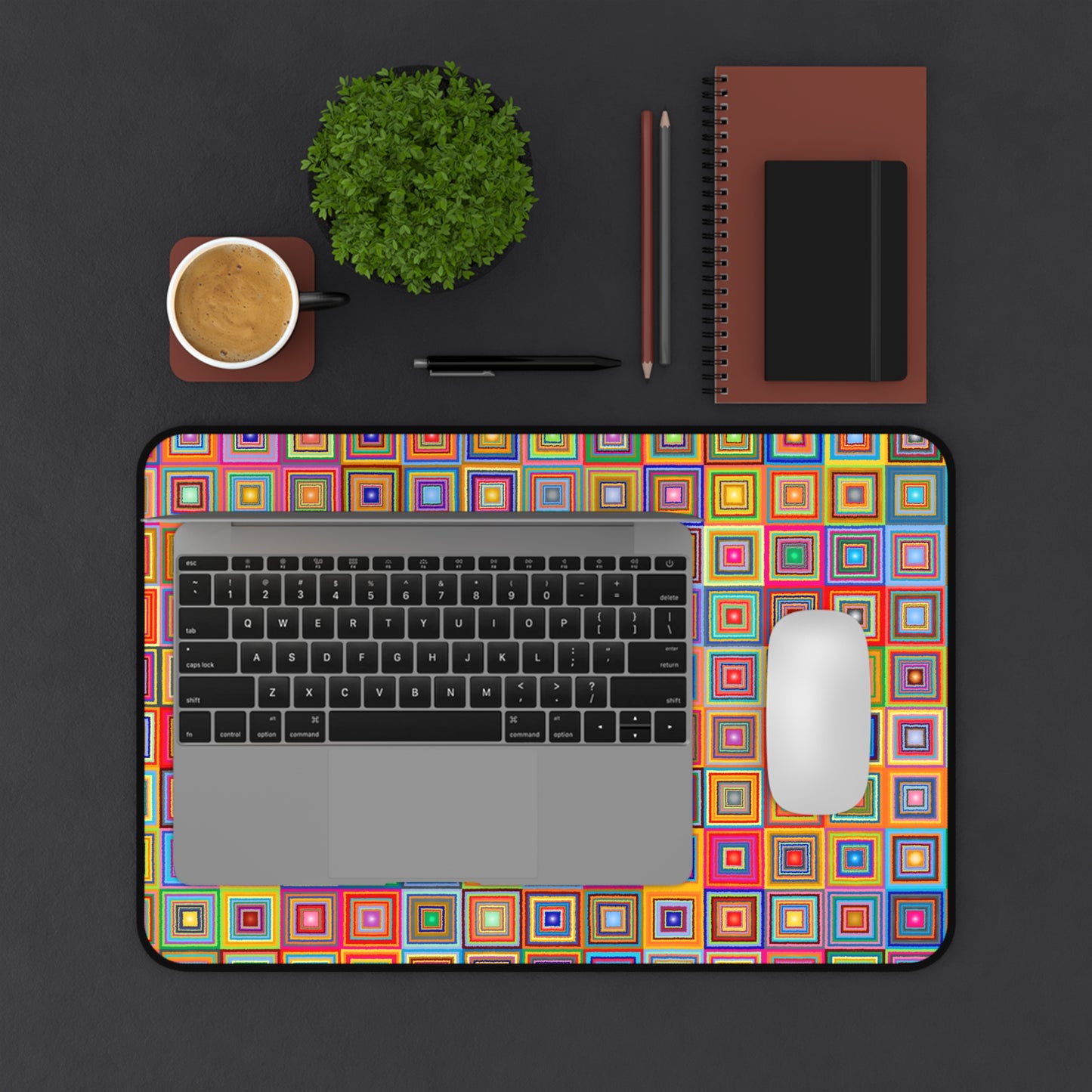 Retro Colored Squares - Desk Mat Extended Gaming Mouse Pad 3 Sizes