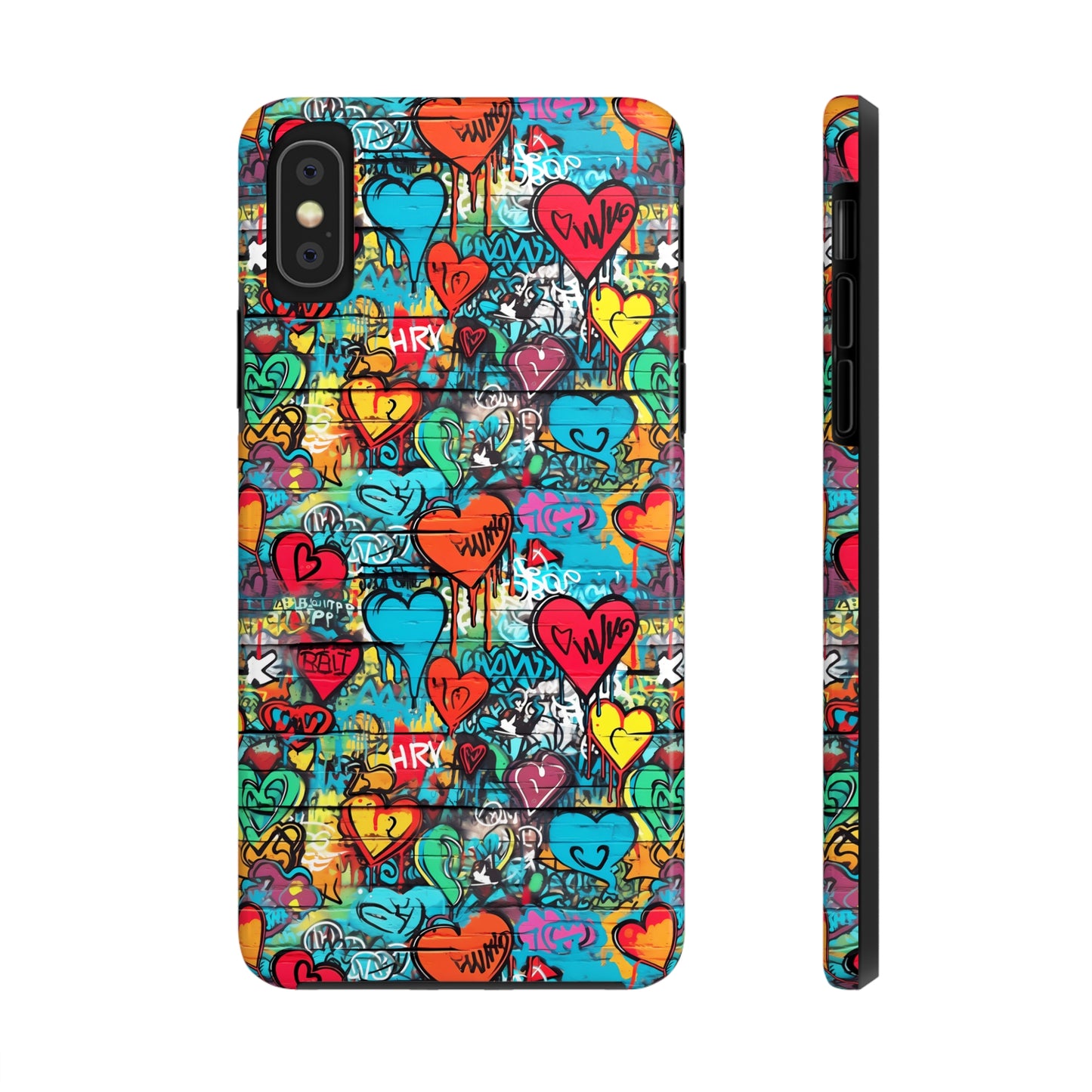 Street Art Graffiti Hearts Design Iphone Tough Phone Case