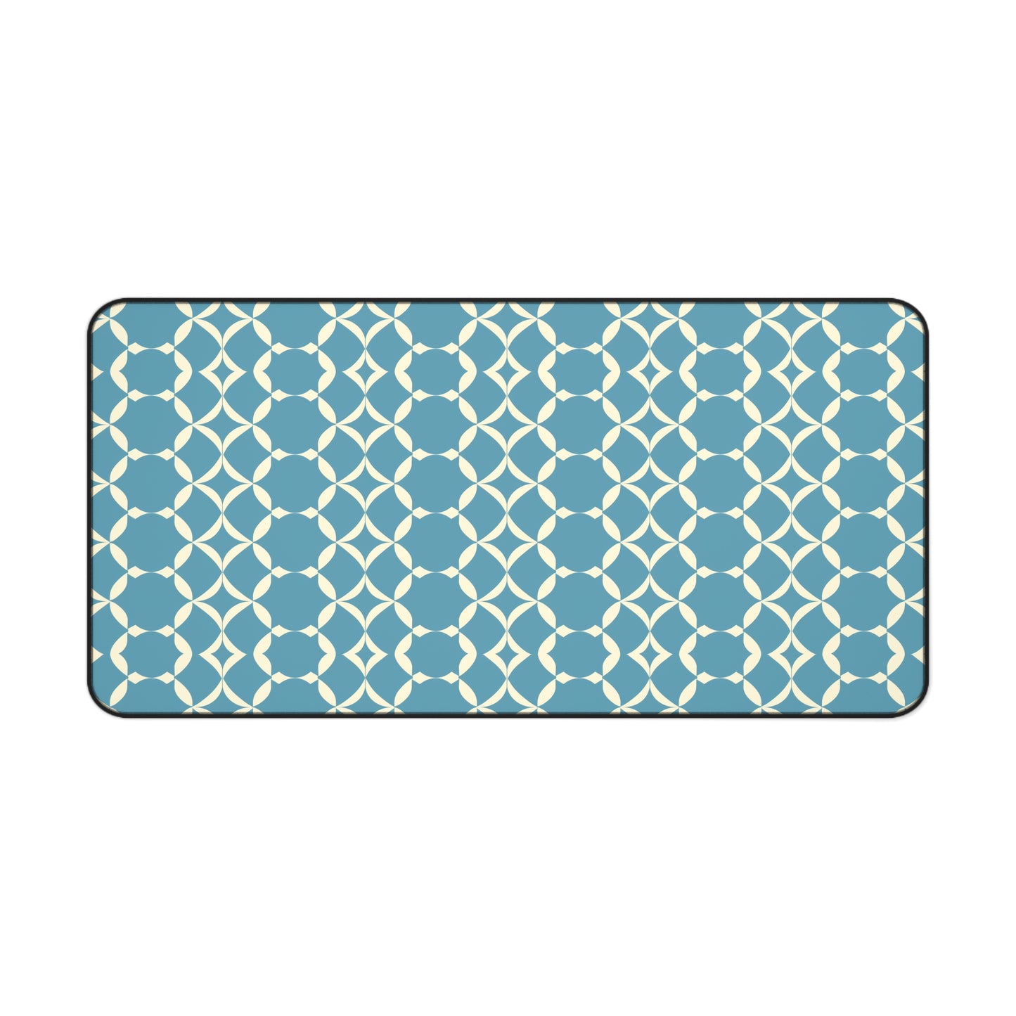 Modern Chic Aqua and Cream Geometric Pattern Extended Gaming Mouse Pad  Desk Mat  - 3 Sizes