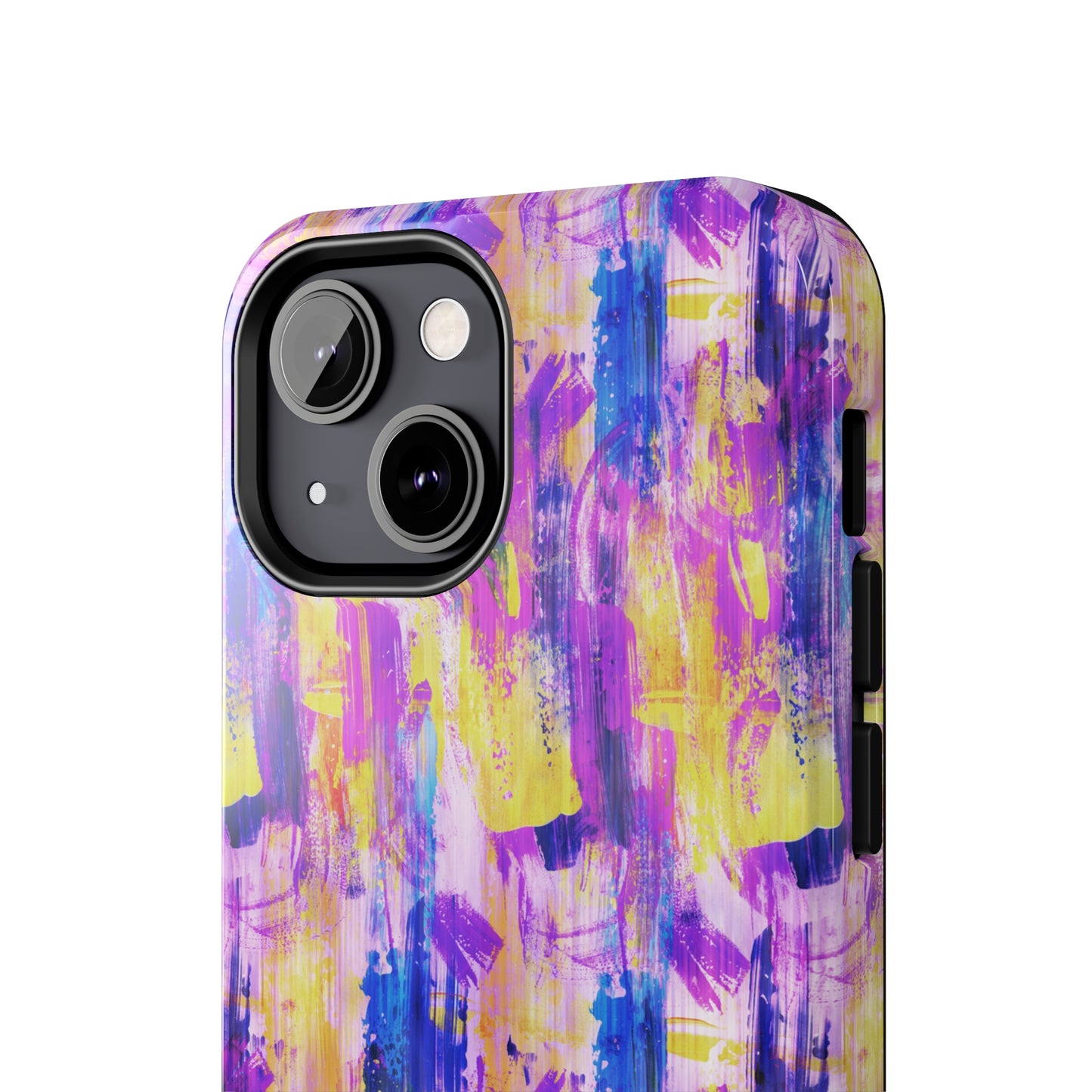 Pink & Yellow Spring Painted Abstract Iphone Tough Phone Case