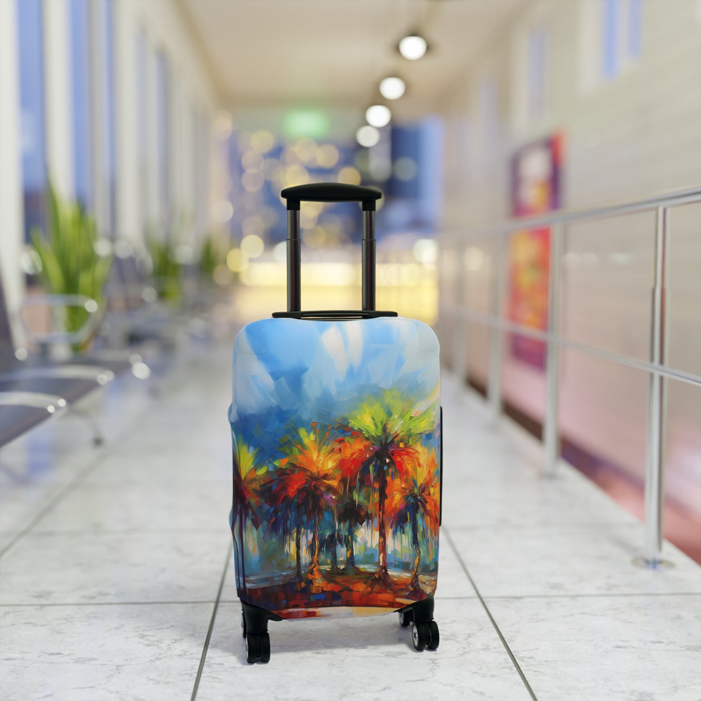 Dynamic Palmettos Abstract Depiction of South Carolina's Iconic Trees   - Luggage Protector and Cover 3 Sizes