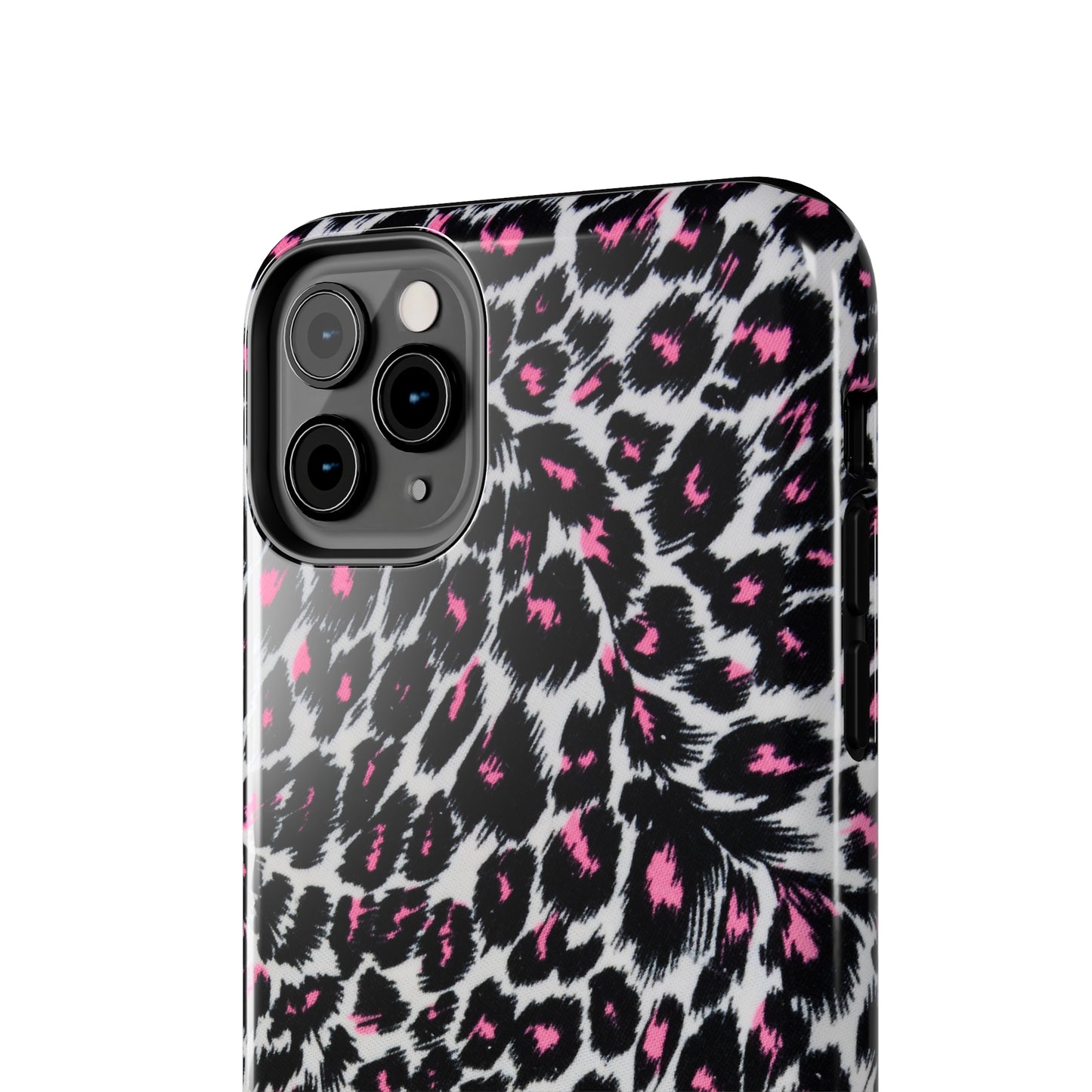 Fierce Femininity Pink and Black Leopard Print Iphone Tough Phone Case