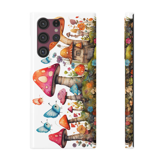 Enchanting Mushroom Cottage Adorned with Butterflies and Toadstools Samsung Slim Cases