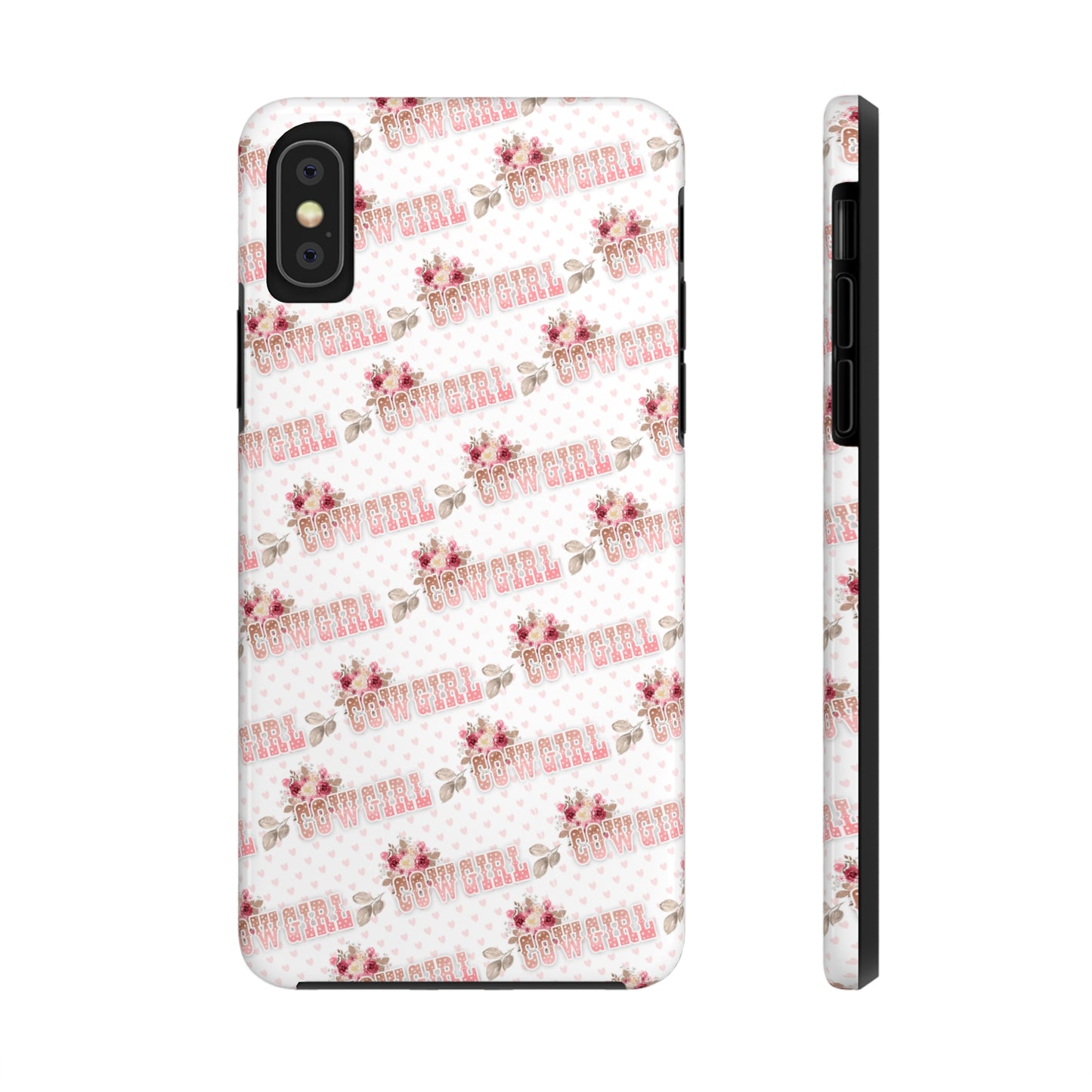 Pink Cowgirl and Flowers Iphone Tough Phone Case