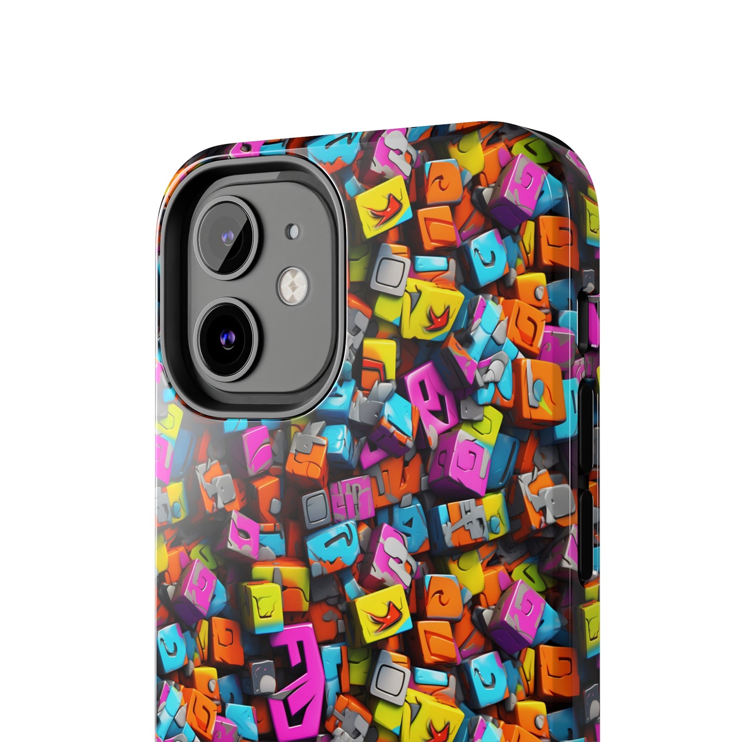 3D Abstract Colorful Block Design Iphone Tough Phone Case