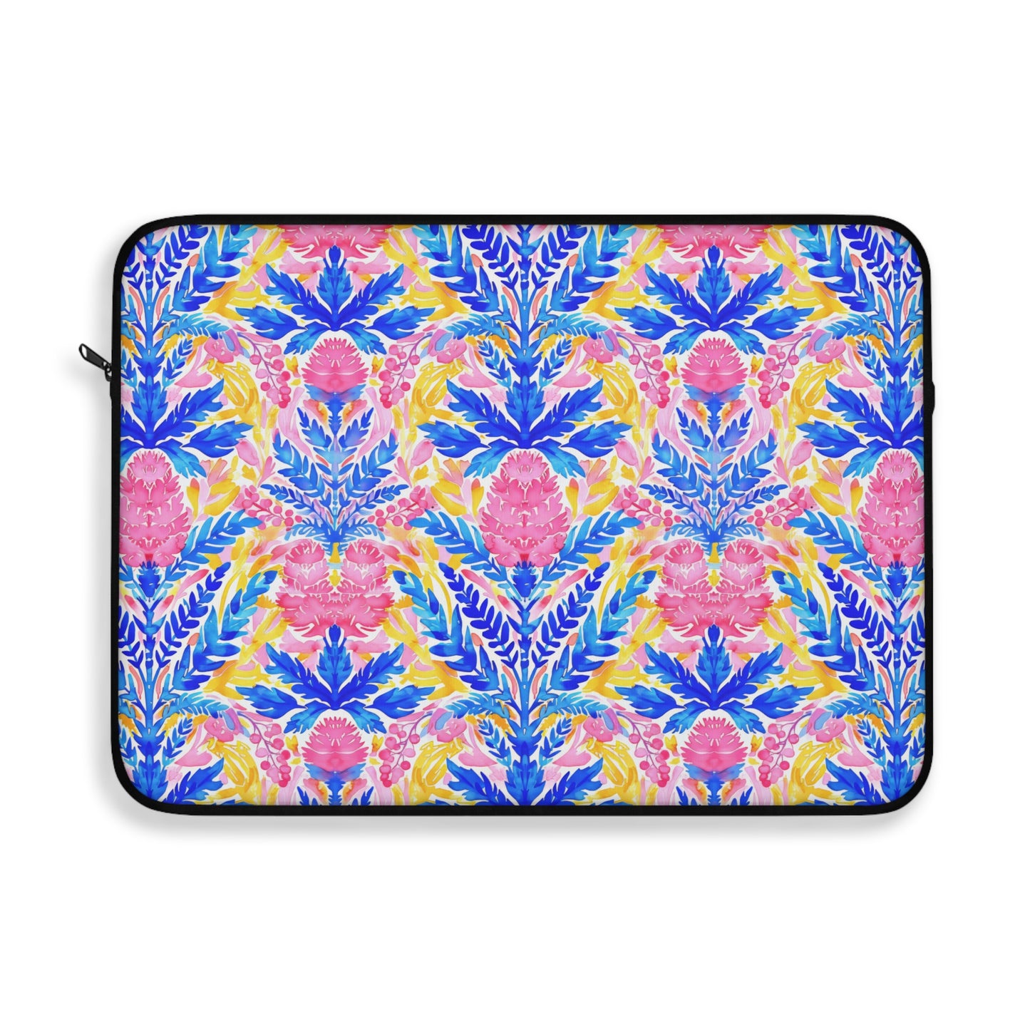 Tropical Watercolor Blooms in Vibrant Pinks and Blues Laptop or Ipad Protective Sleeve 3 Sizes Available