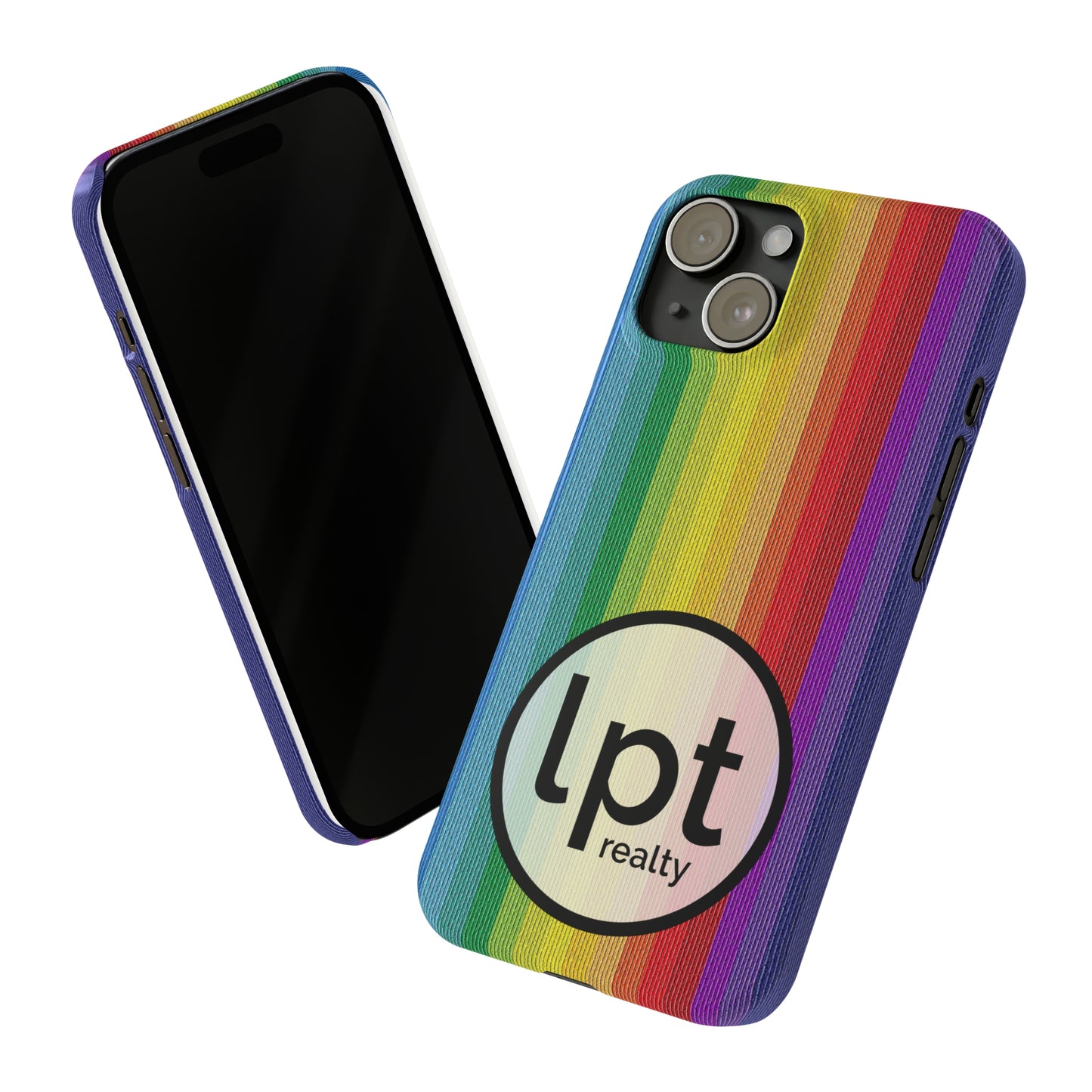 LPT Realty Logo -  Rainbow Stripe Design Iphone 15-12 Slim Phone Case