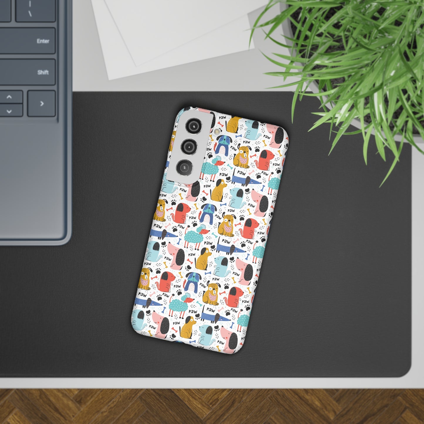 Playful Pups: Colorful Cartoon Dogs Samsung Slim Cases