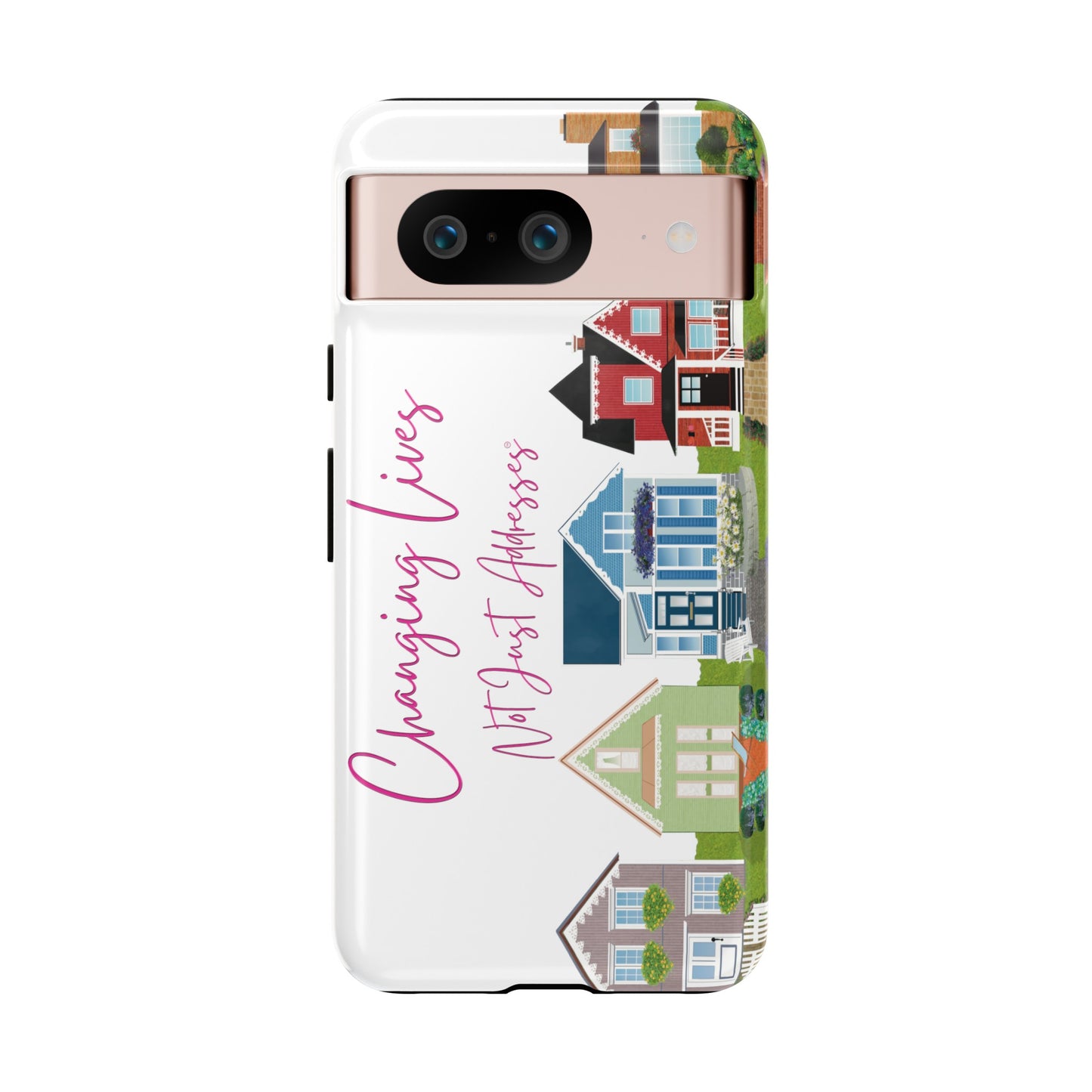 Changing Lives Not Just Addresses Pink on White Phone Case - Real Estate Agent & REALTORS©