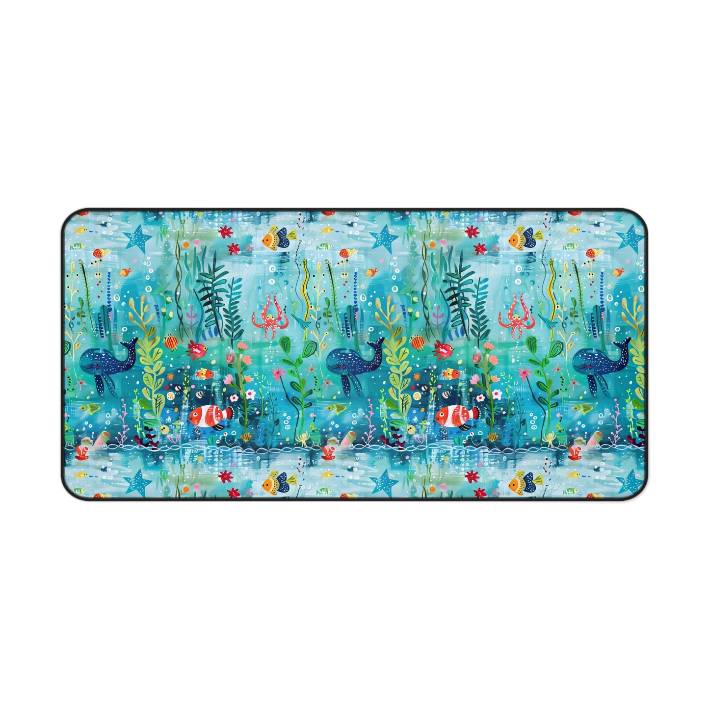 Ocean Enchantment: Magical Watercolor Sea Creatures Extended Gaming Mouse Pad  Desk Mat  - 3 Sizes