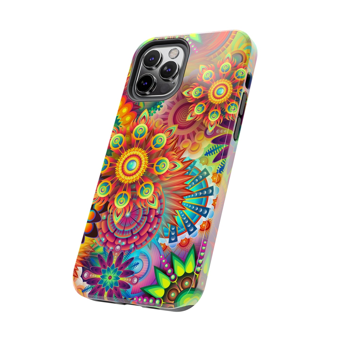 Rainbow Flower Power Design Iphone Tough Phone Case